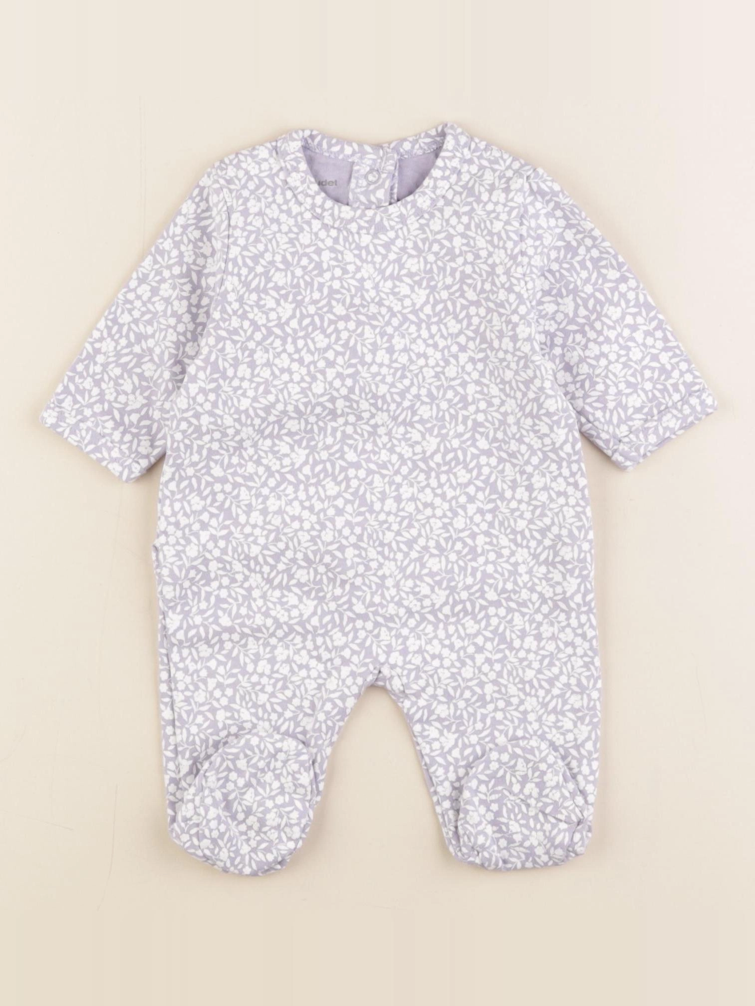 Vertbaudet - pyjama coton violet - 1 mois