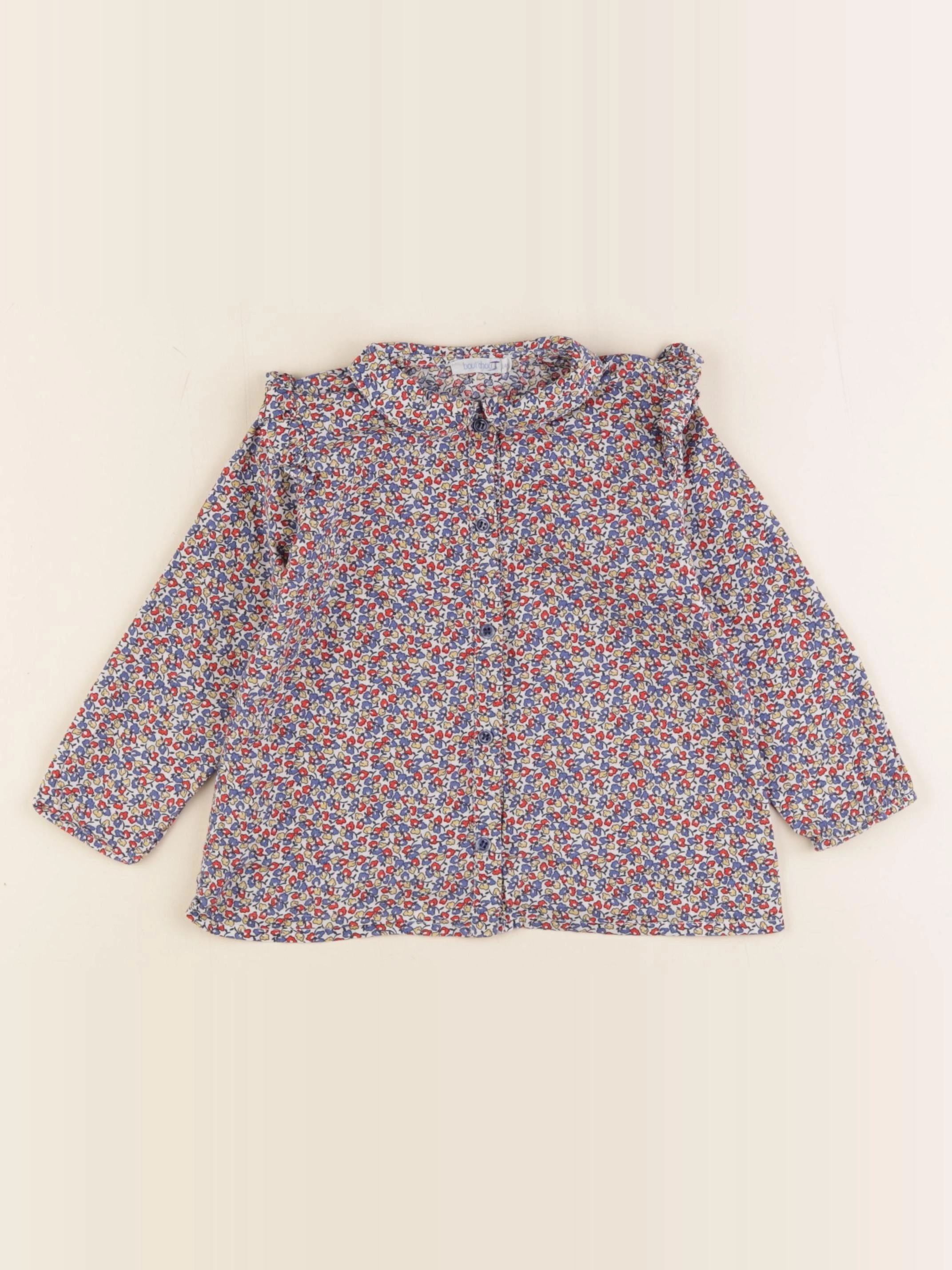 Boutchou - blouse bleu, rouge - 24 mois