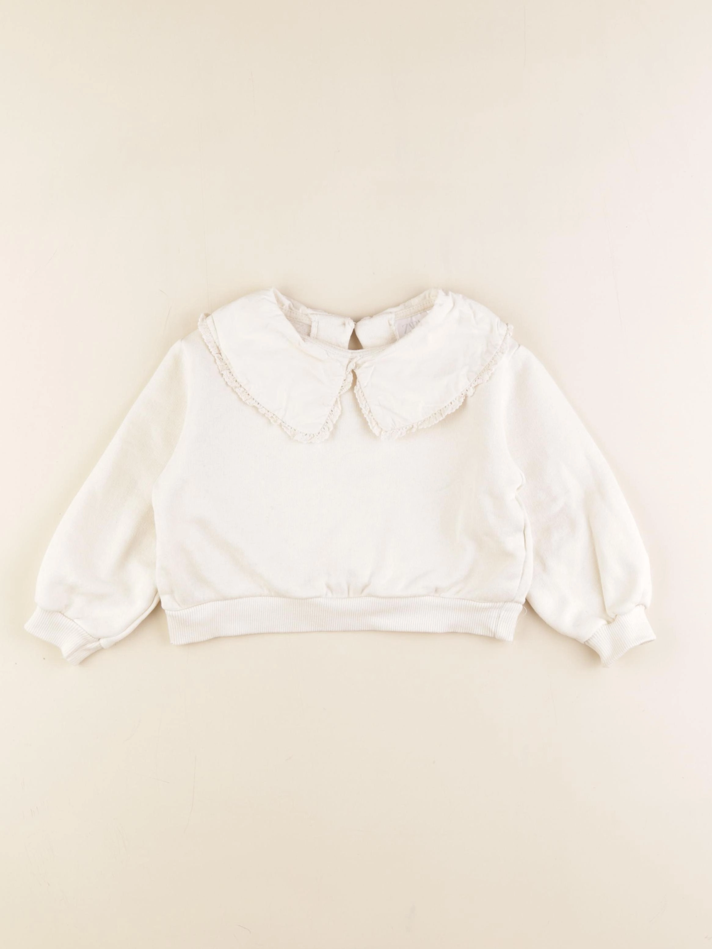 Zara - sweat blanc - 18 mois