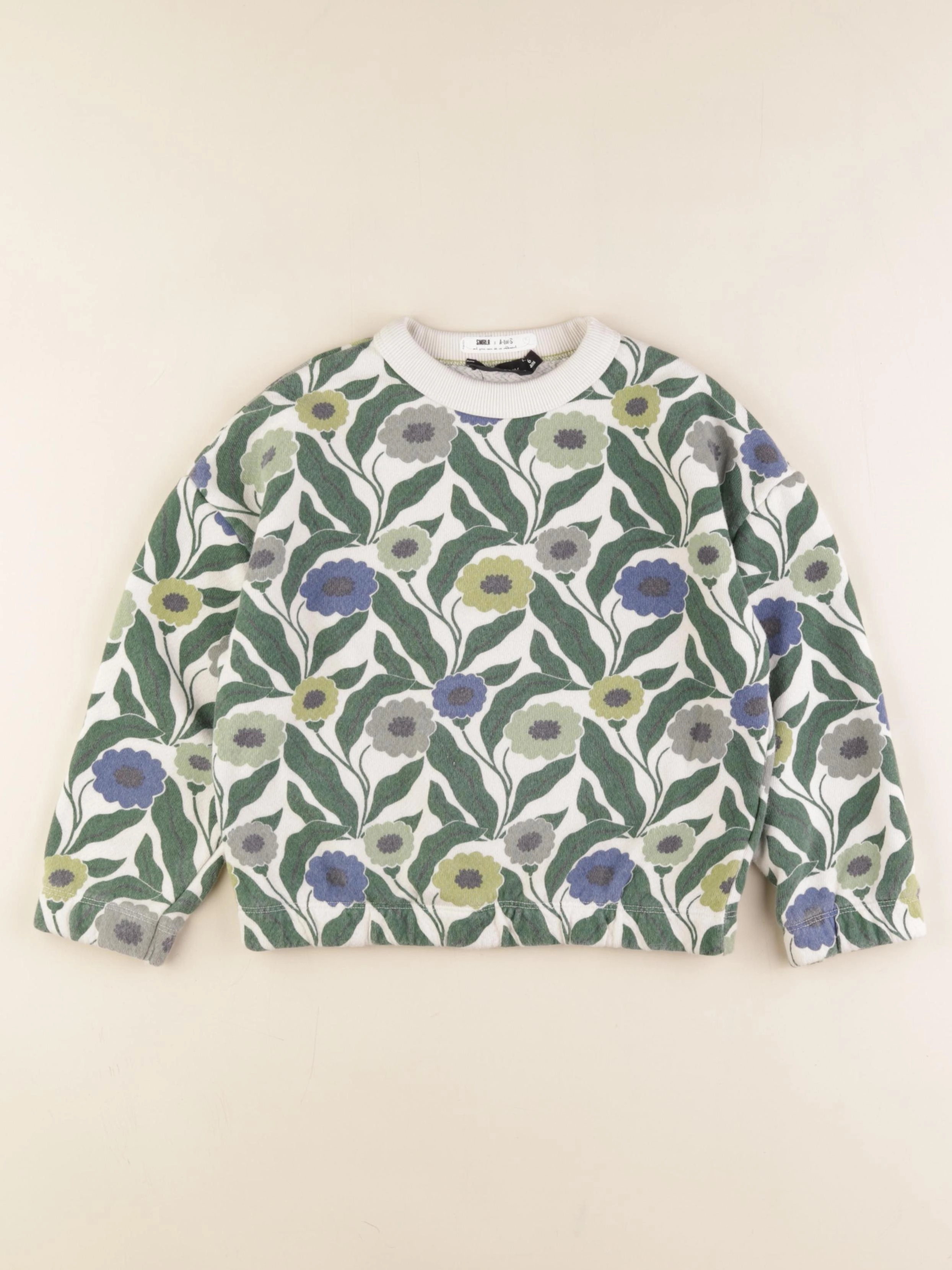 Monoprix - sweat bleu, vert - 6 ans