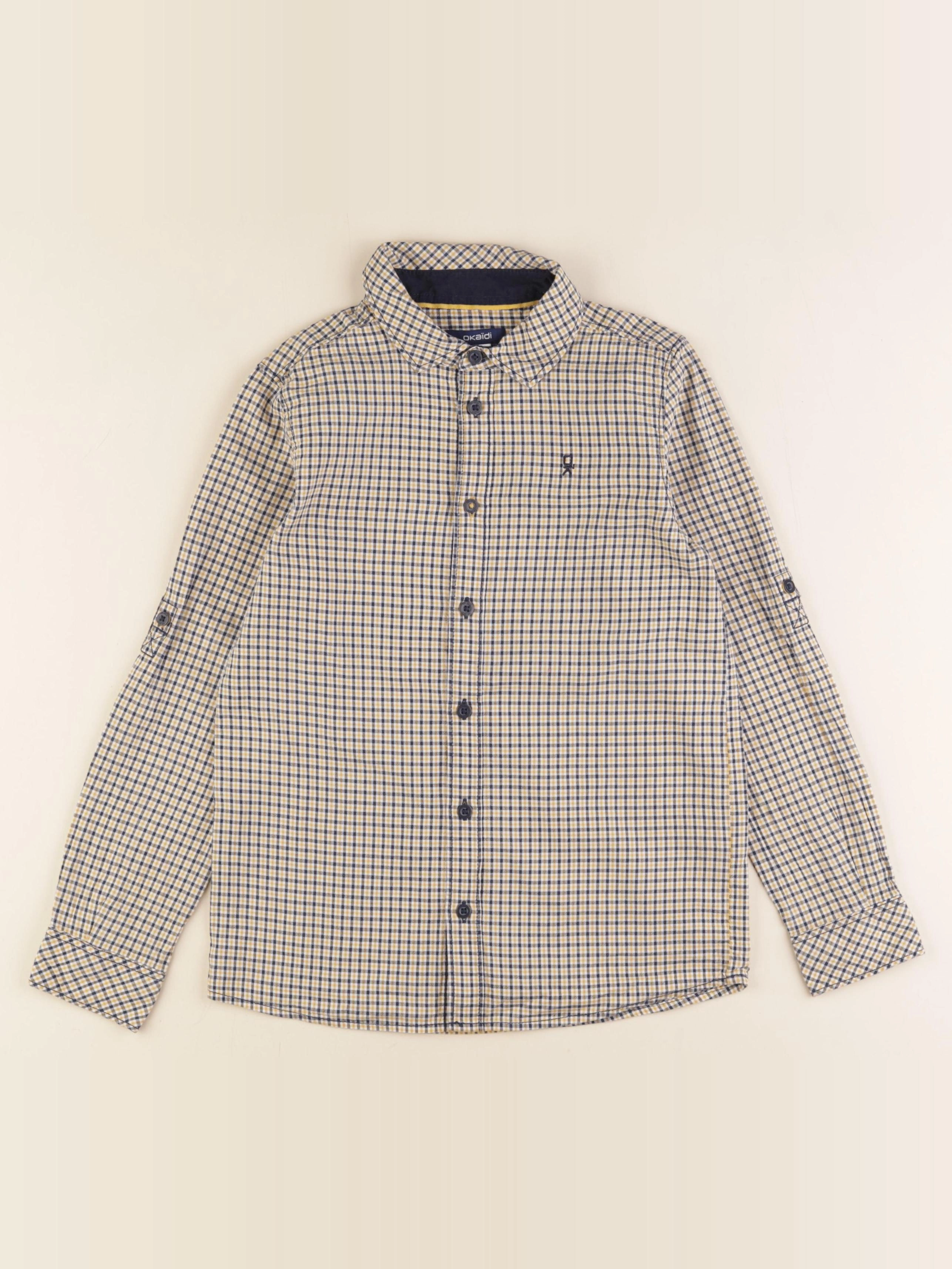 Okaidi - chemise jaune, bleu - 8 ans