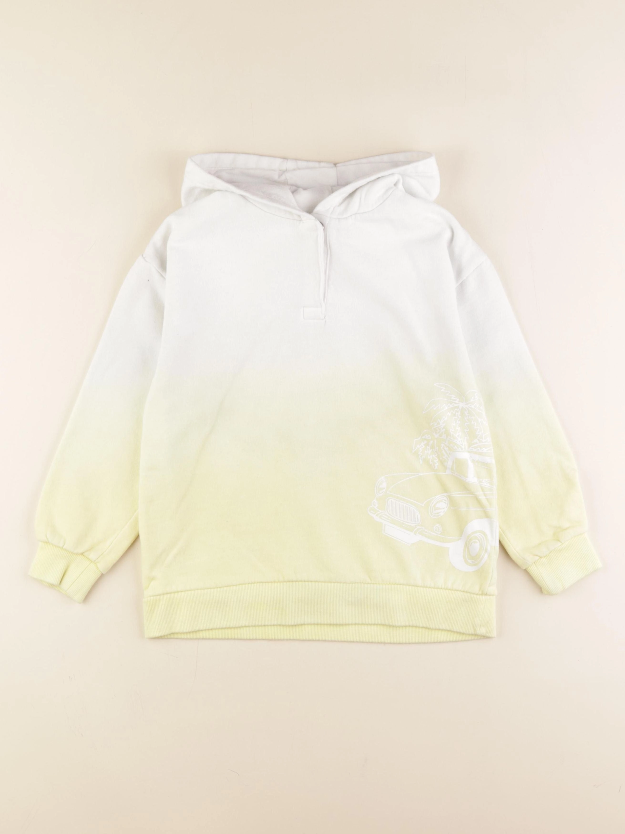 Vertbaudet - sweat jaune, blanc - 8 ans