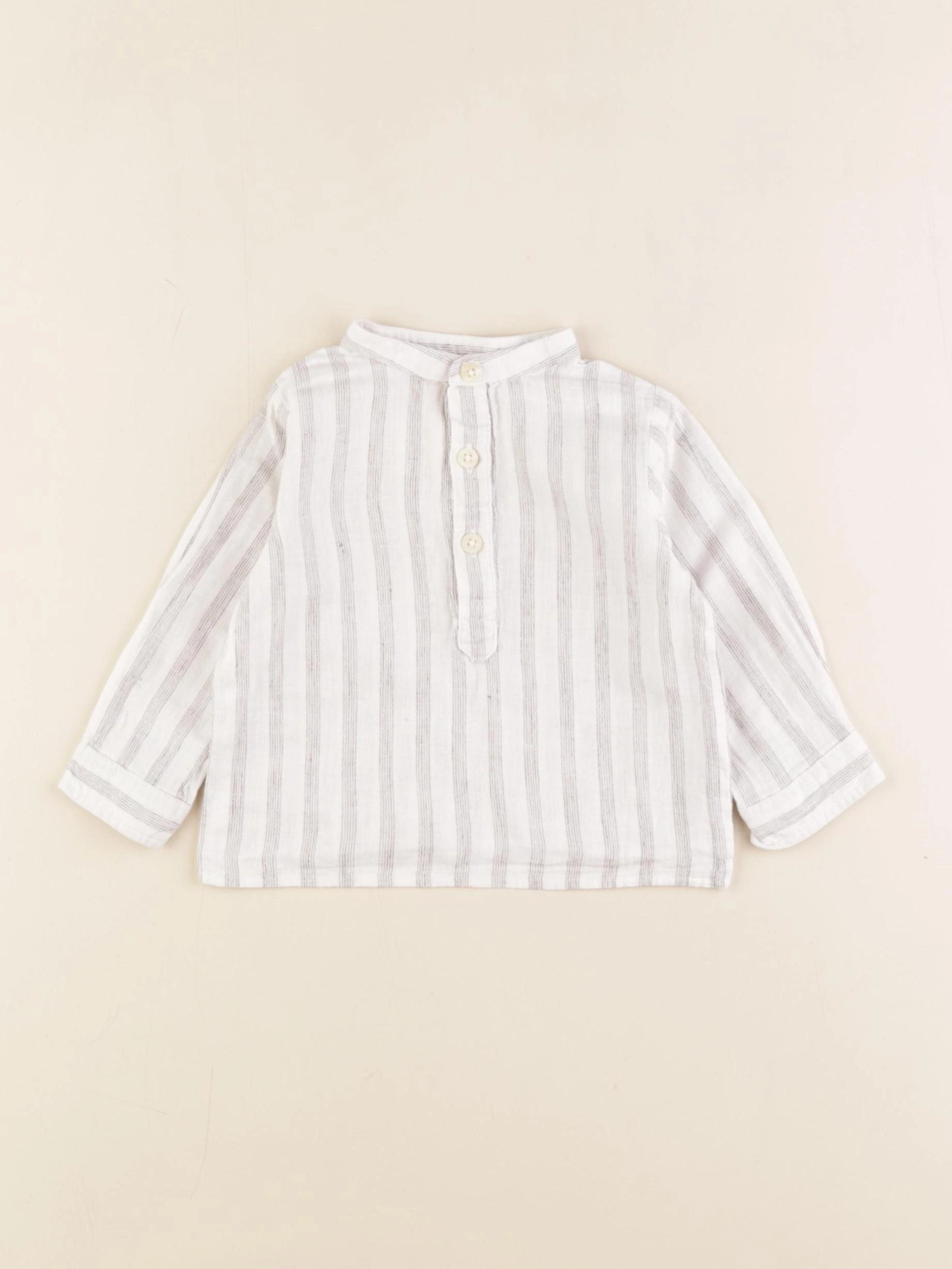 Gocco - chemise beige, marron - 6/9 mois