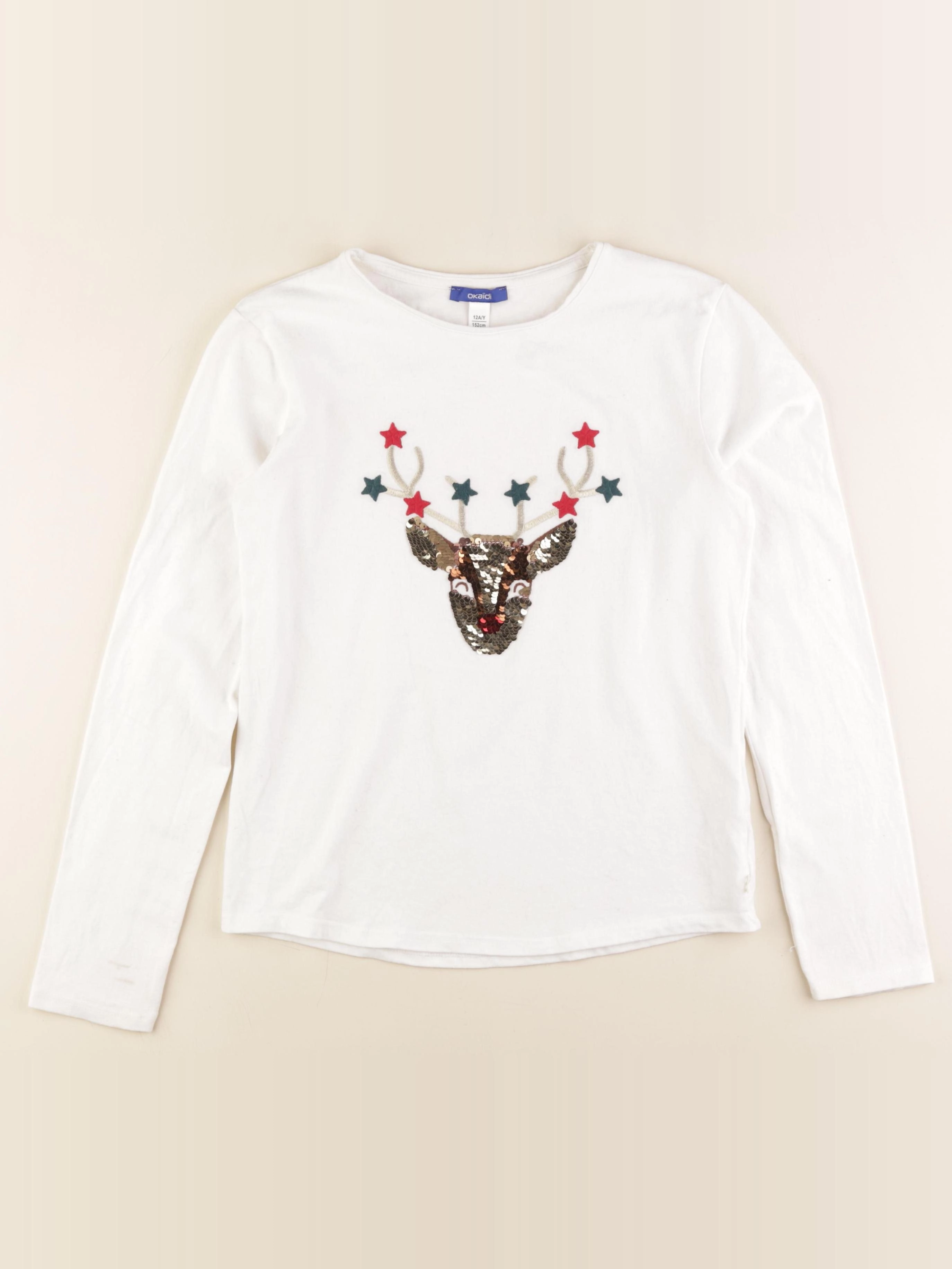 Okaidi - tee-shirt blanc, or - 12 ans