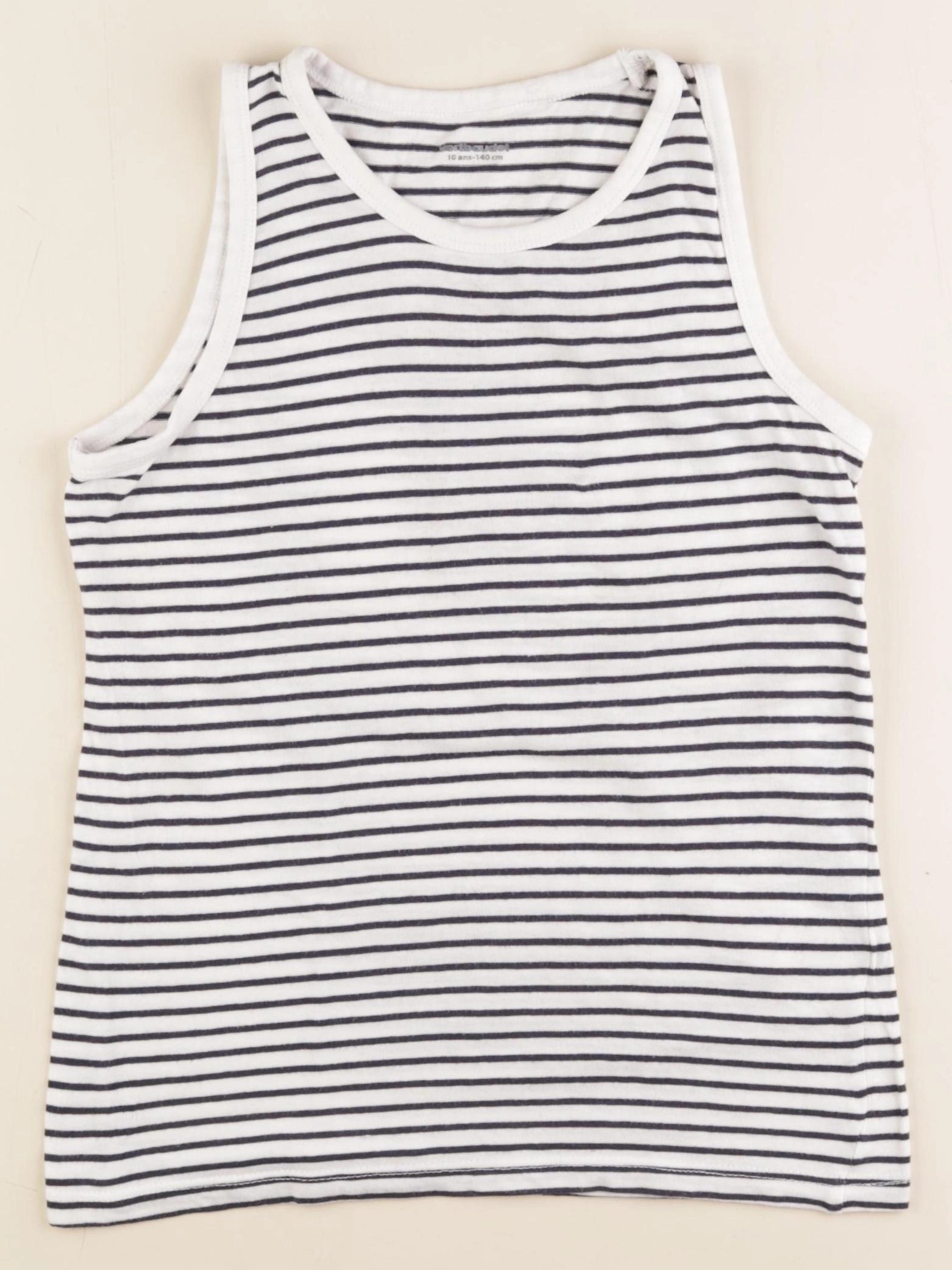 Vertbaudet - débardeur blanc, bleu - 10 ans