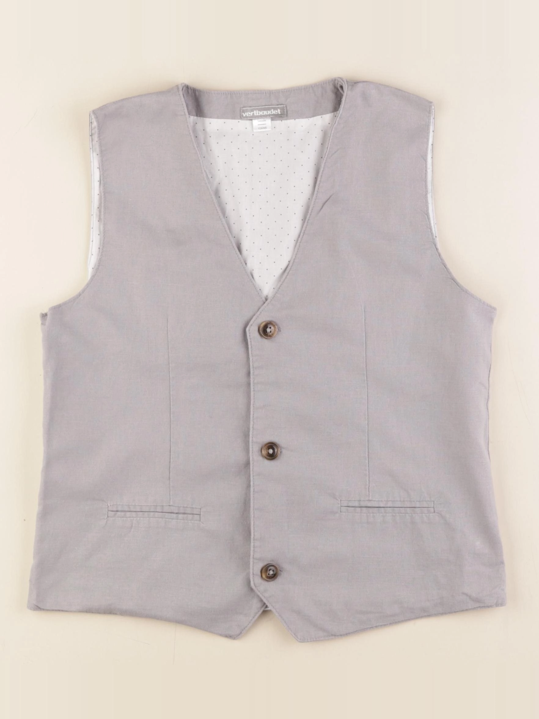 Vertbaudet - gilet gris - 10 ans