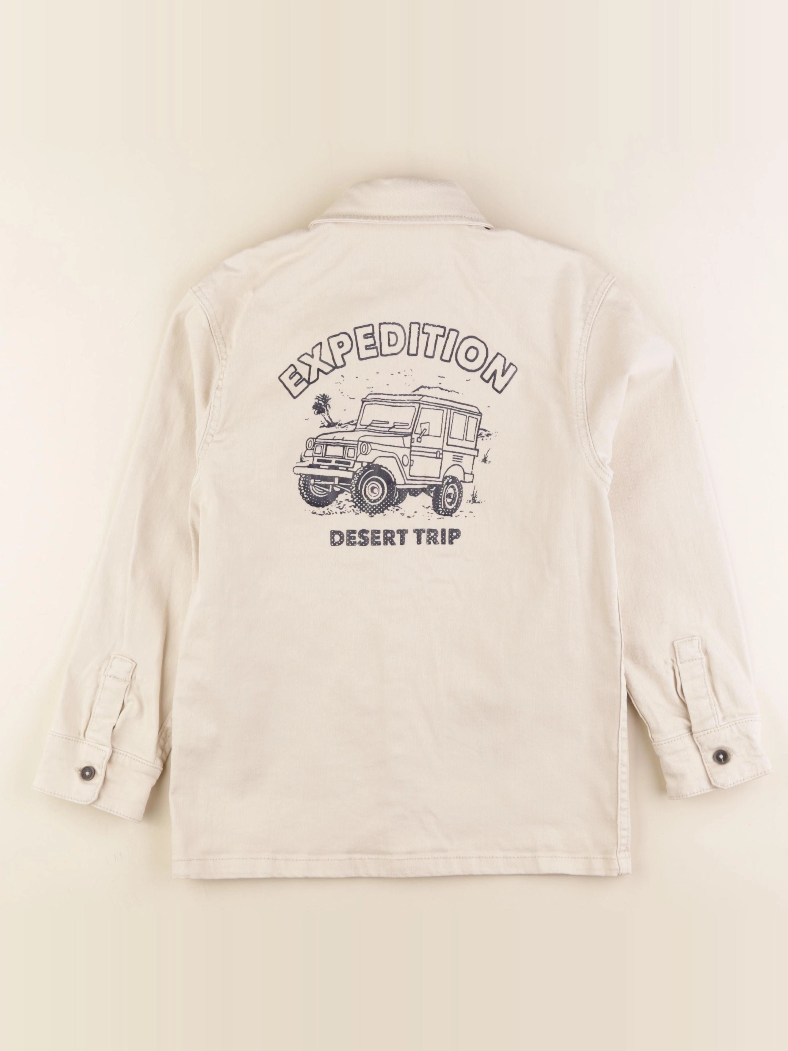 Vertbaudet - veste imprimé au dos beige - 10 ans