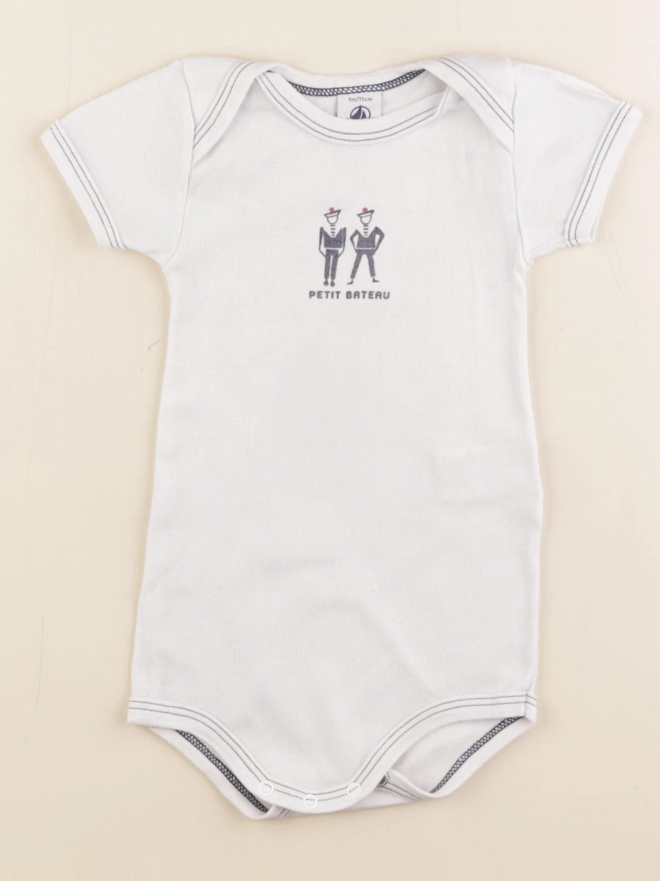 Petit Bateau - body blanc - 9 mois