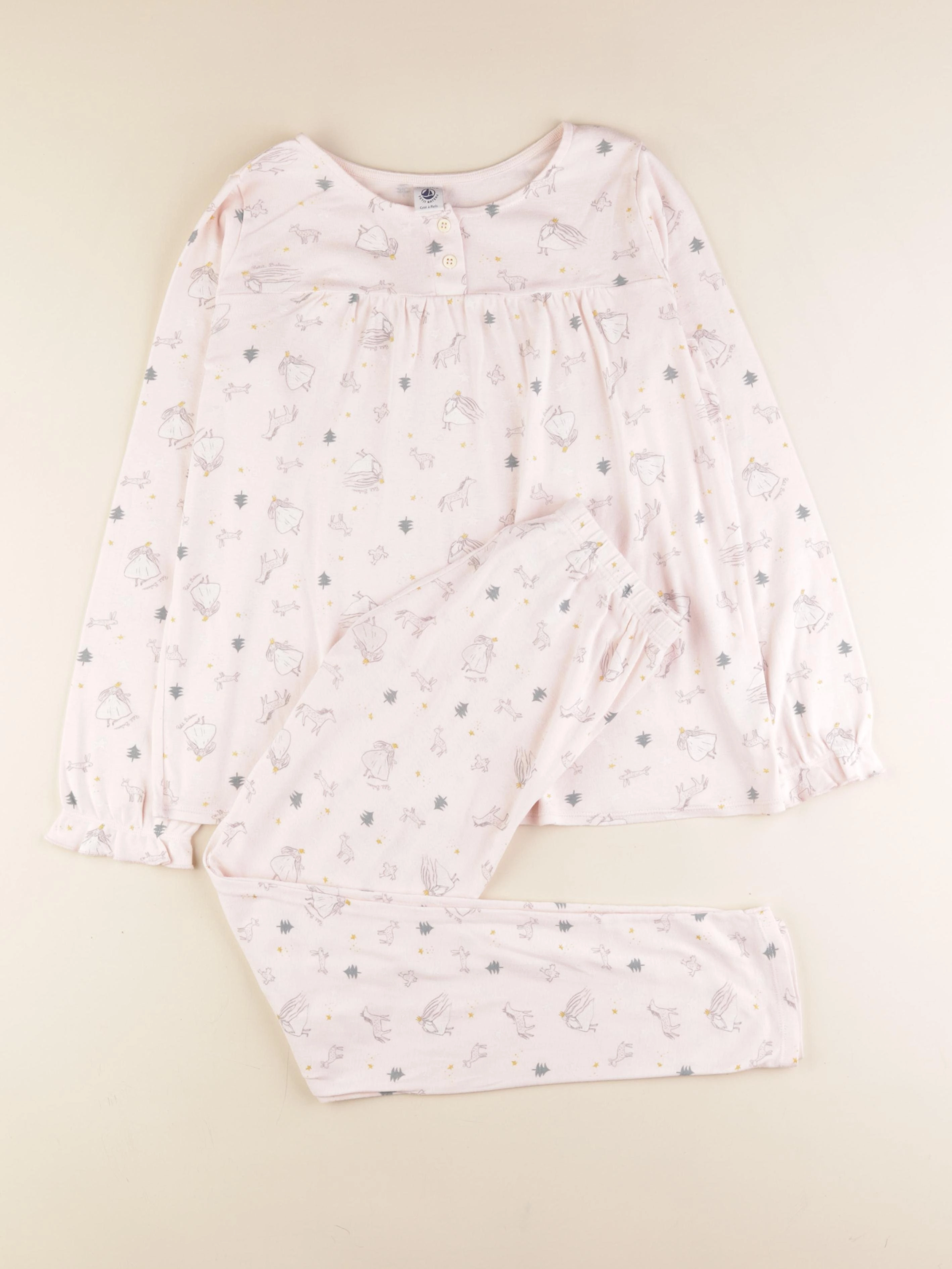 Petit Bateau - pyjama coton rose - 12 ans