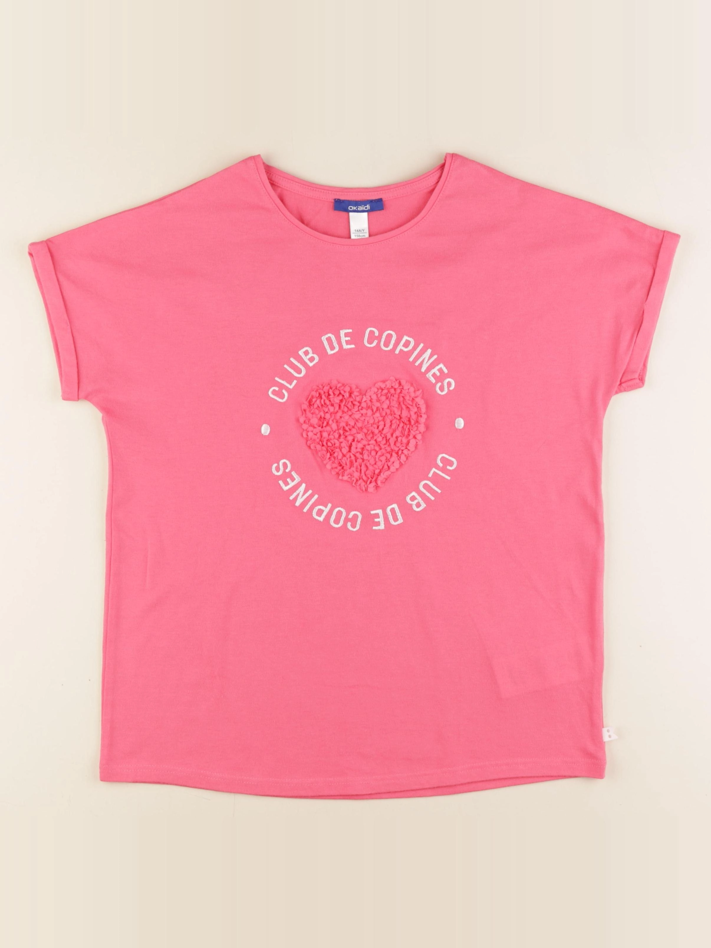 Okaidi - tee-shirt rose - 14 ans