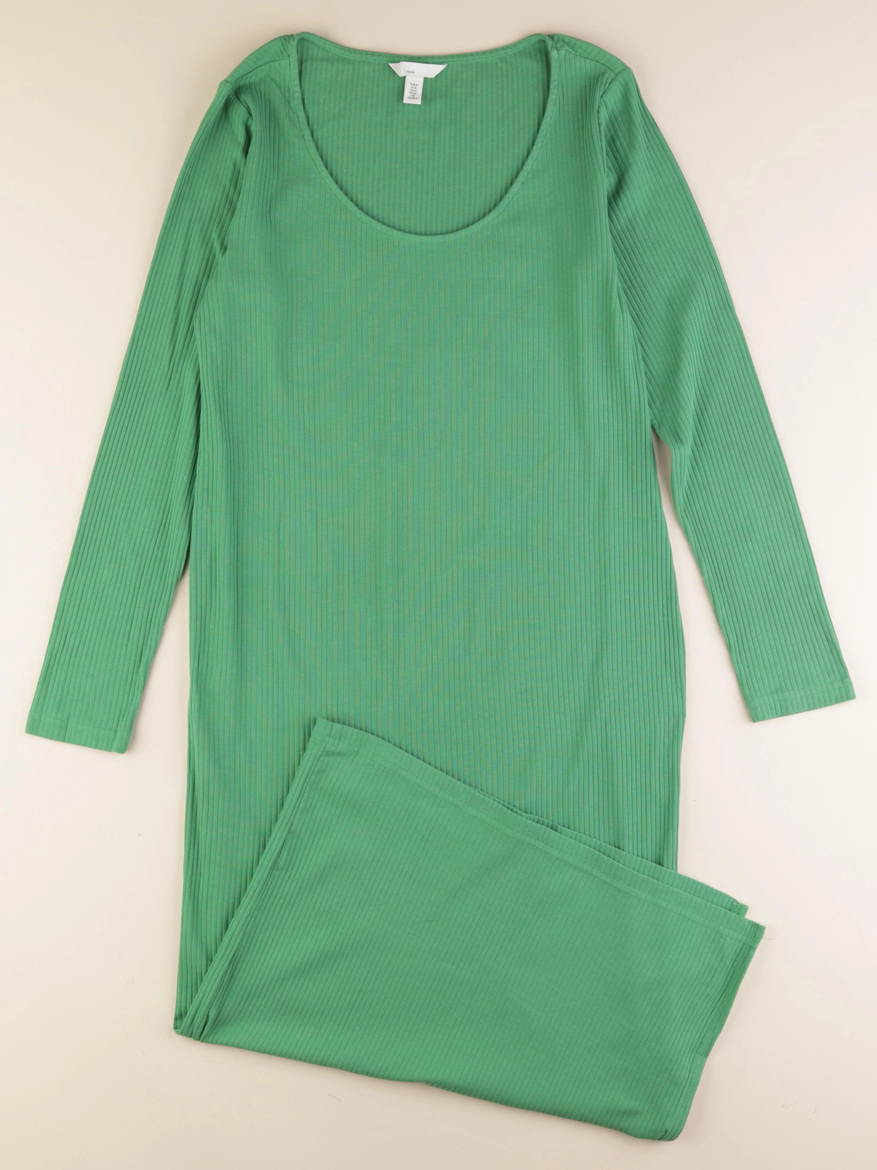 H&M - robe grossesse vert - m