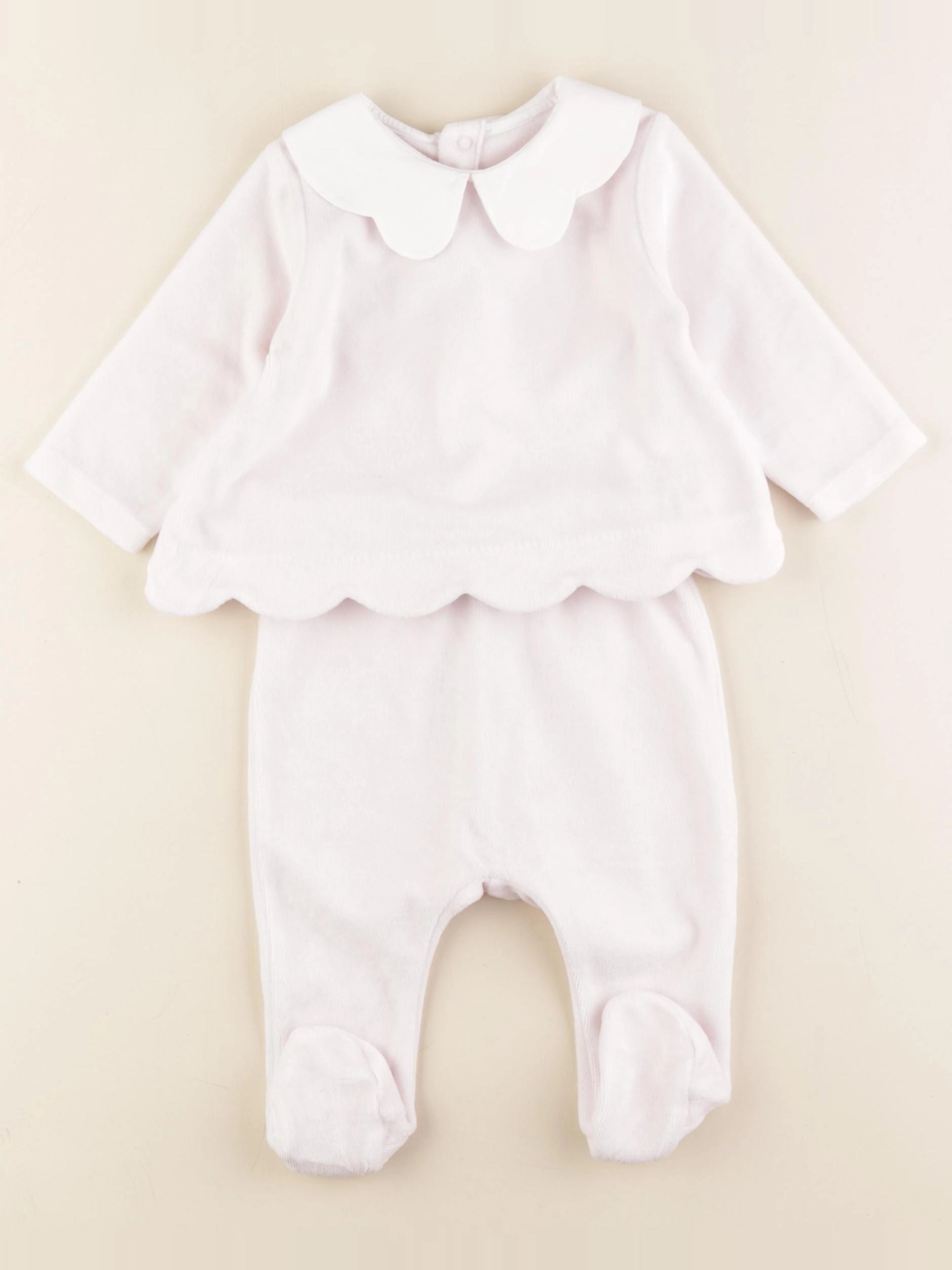 Jacadi - pyjama velours rose - 6 mois