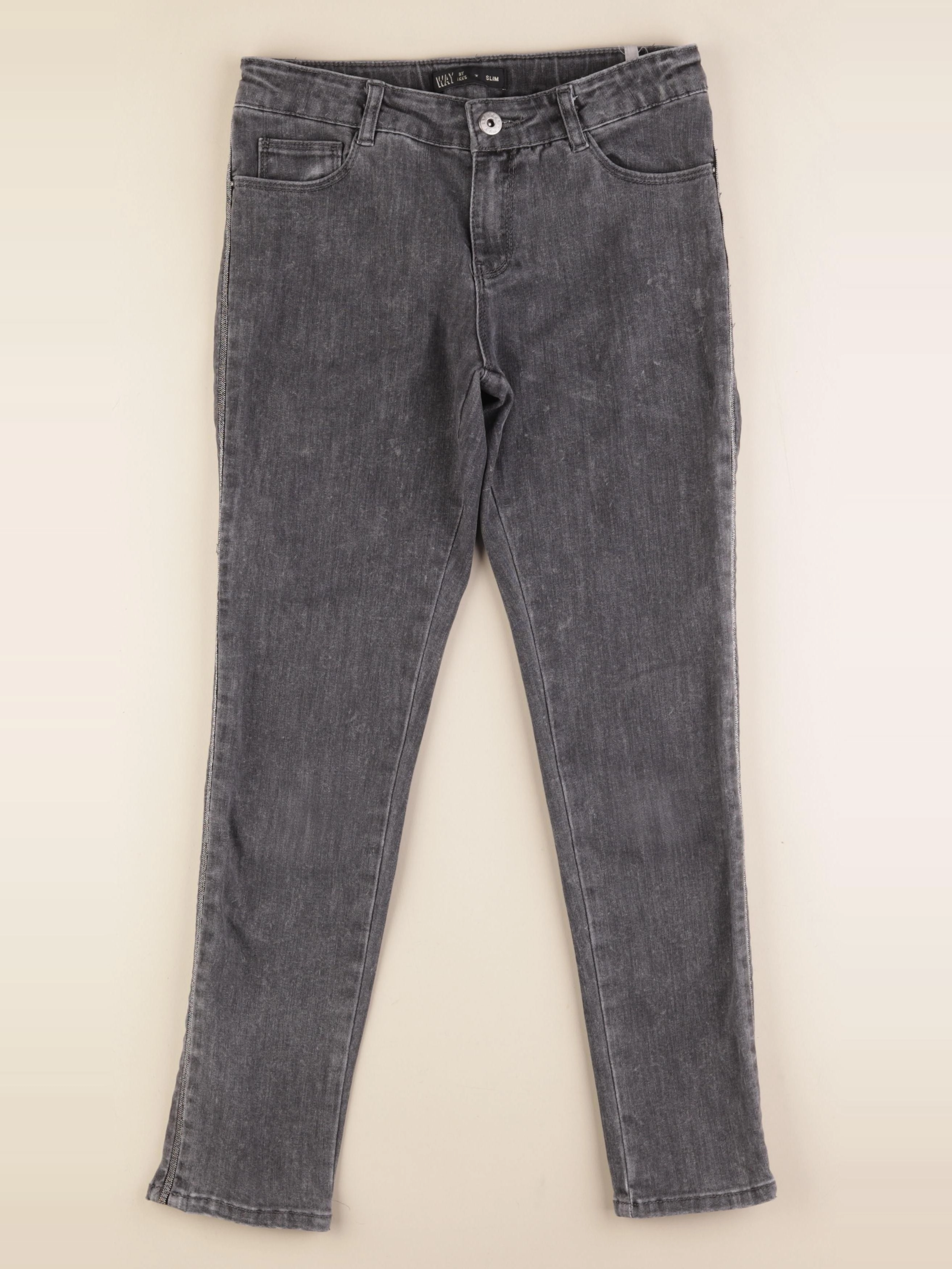 IKKS - jean gris, argent - 12 ans