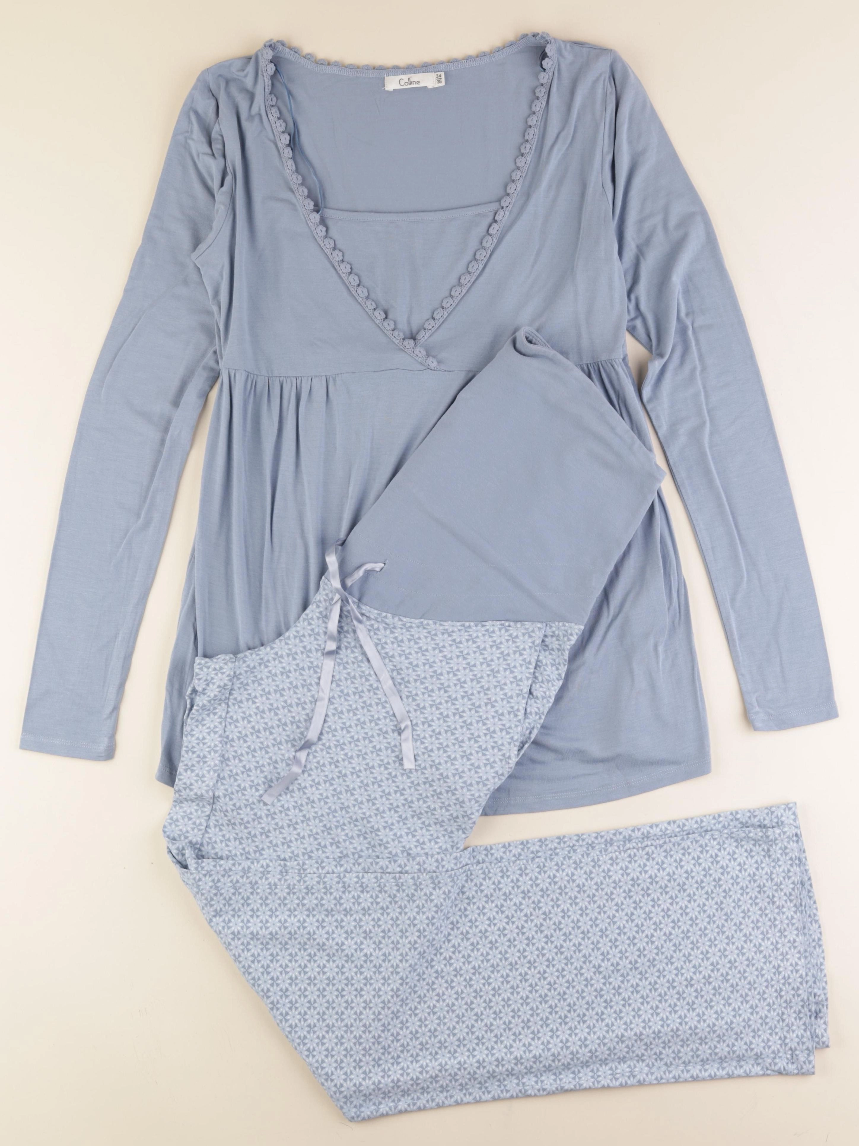 Vertbaudet - pyjama grossesse coton bleu - 34 à 36