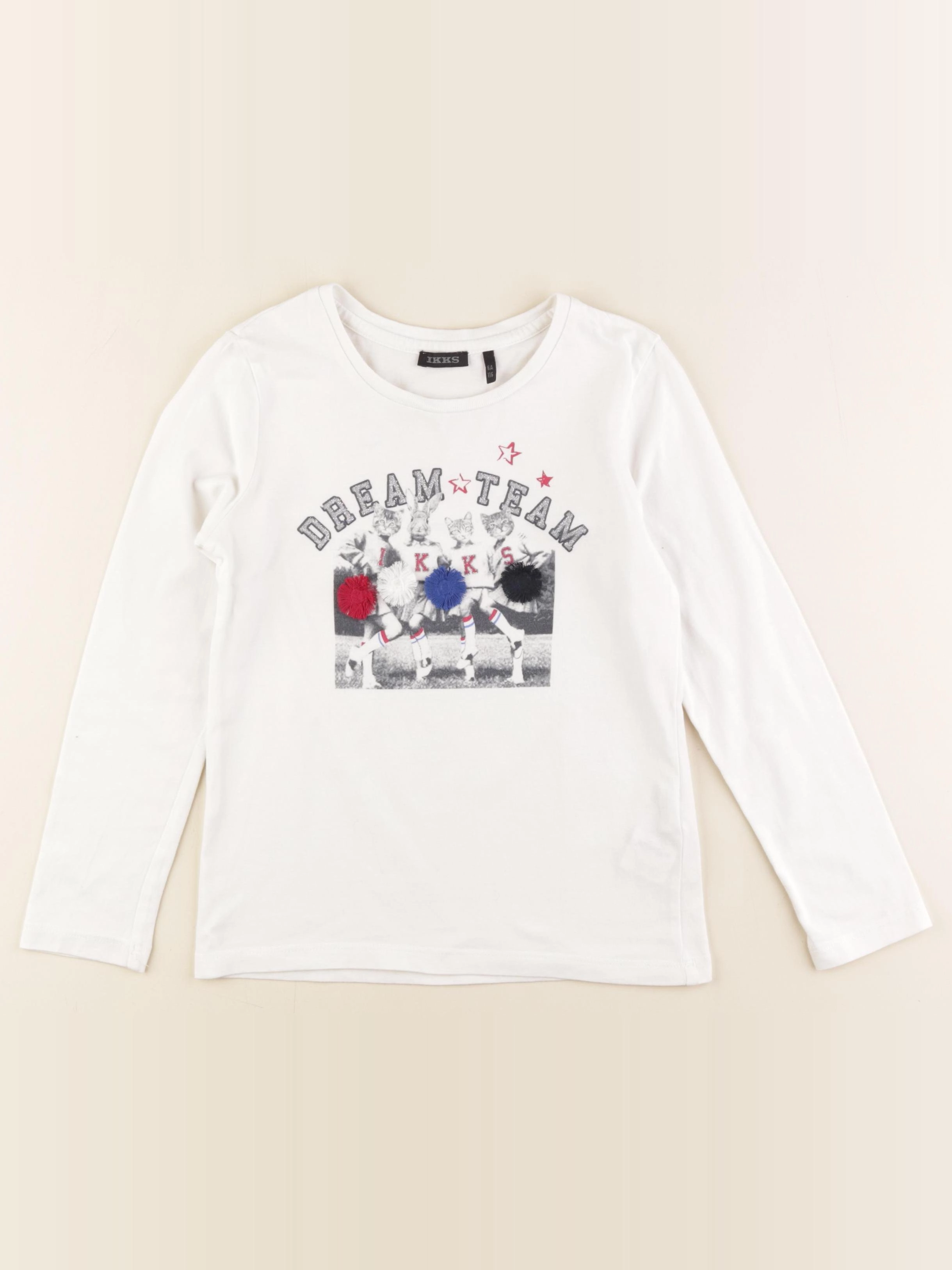 IKKS - tee-shirt blanc, argent - 6 ans