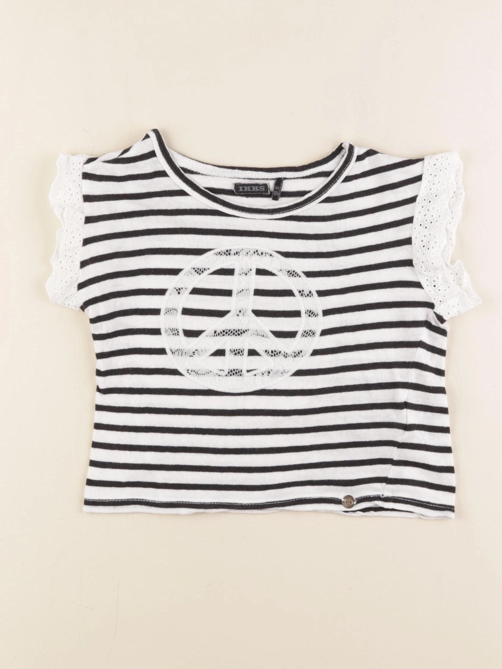 IKKS - tee-shirt blanc, noir - 4 ans