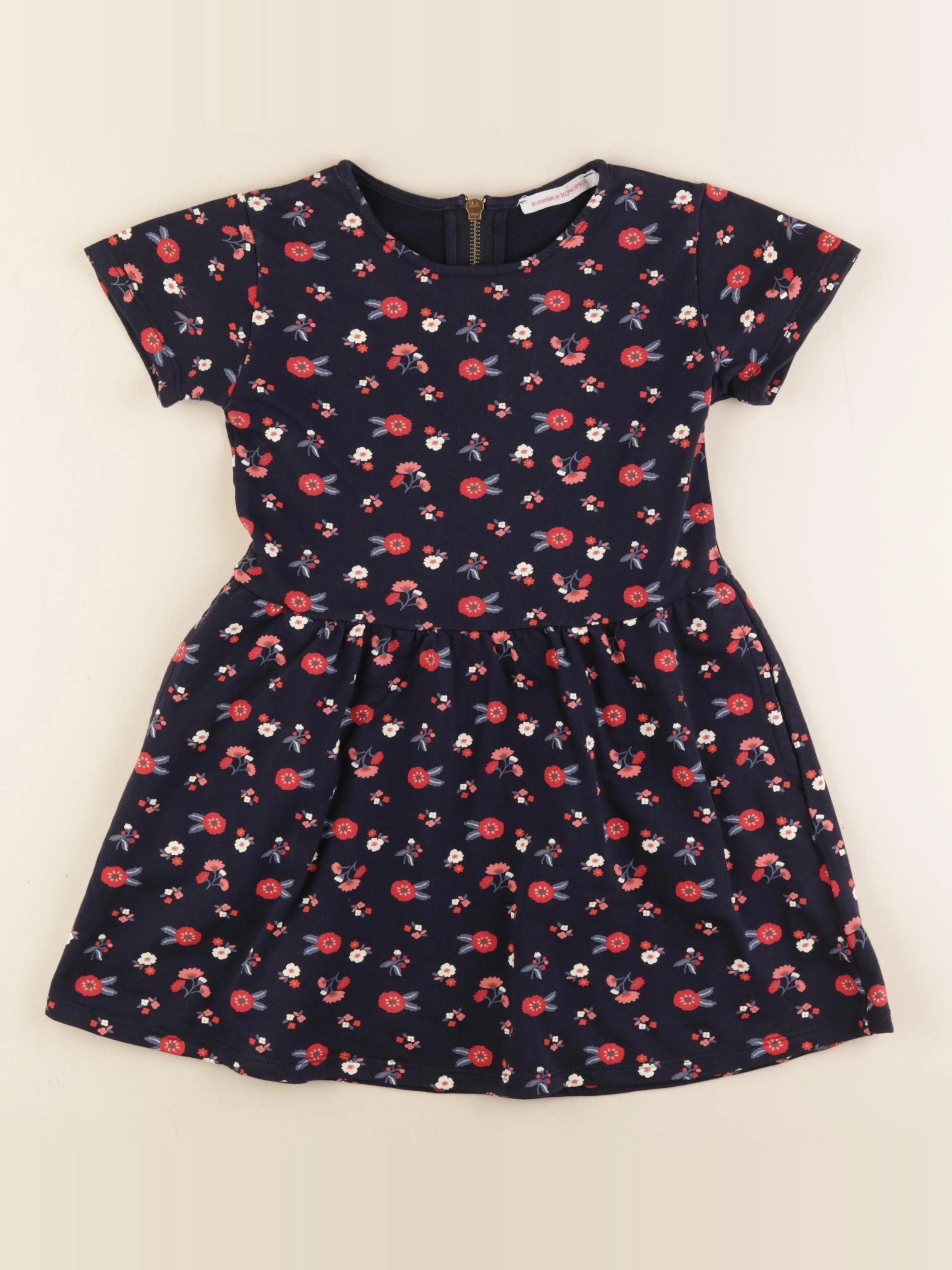 Monoprix - robe bleu, rose - 6 ans
