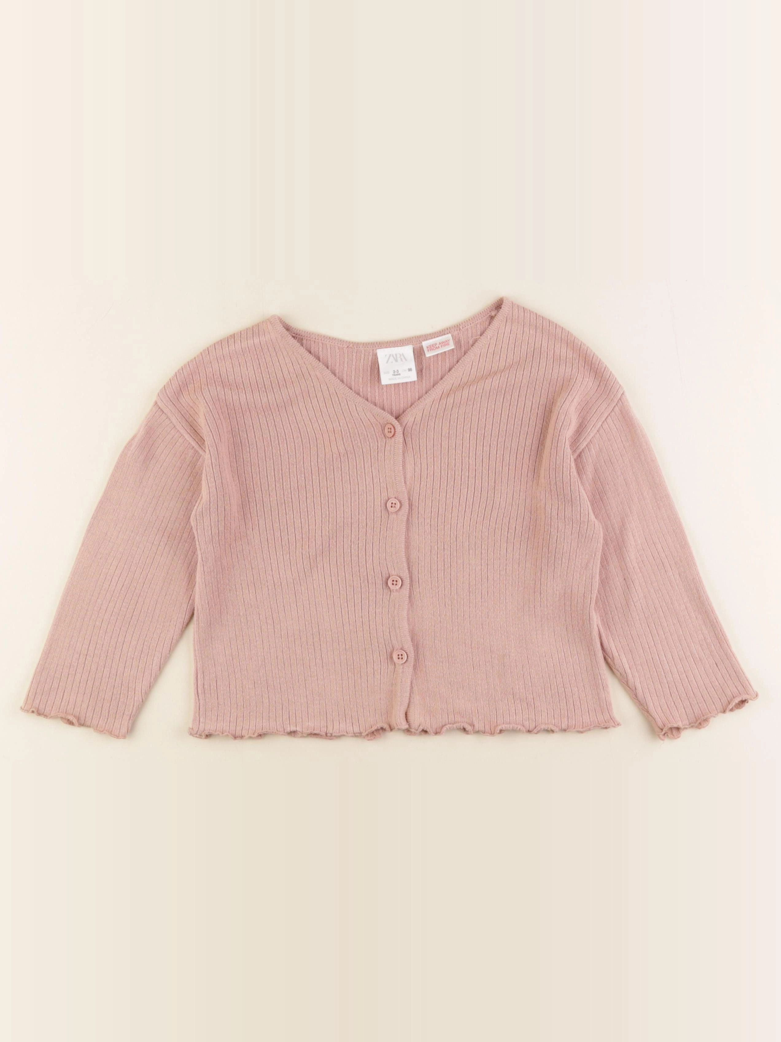 Zara - gilet rose - 2/3 ans