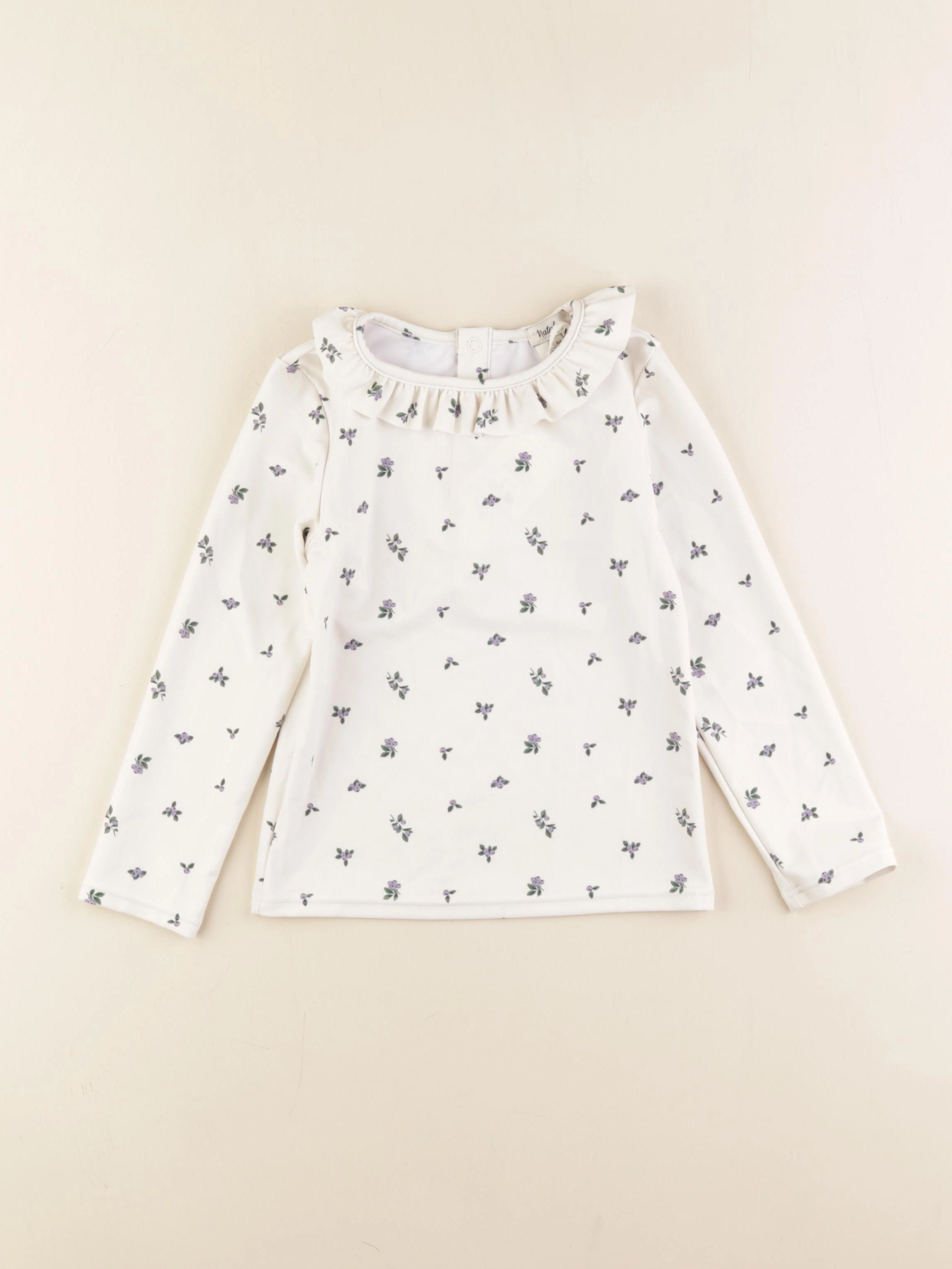Natalys - tee-shirt de bain blanc, violet - 4 ans