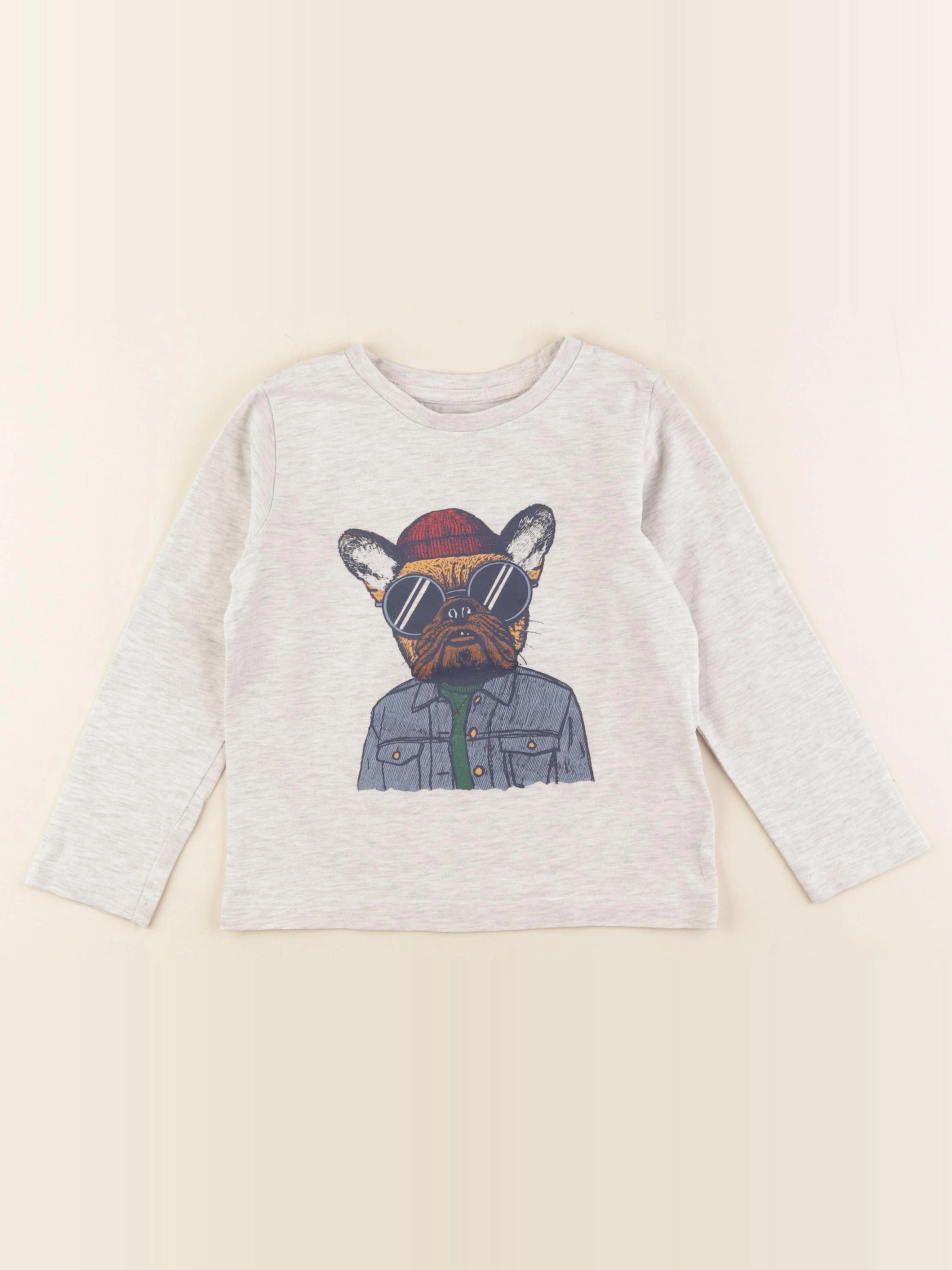Vertbaudet - tee-shirt gris - 4 ans