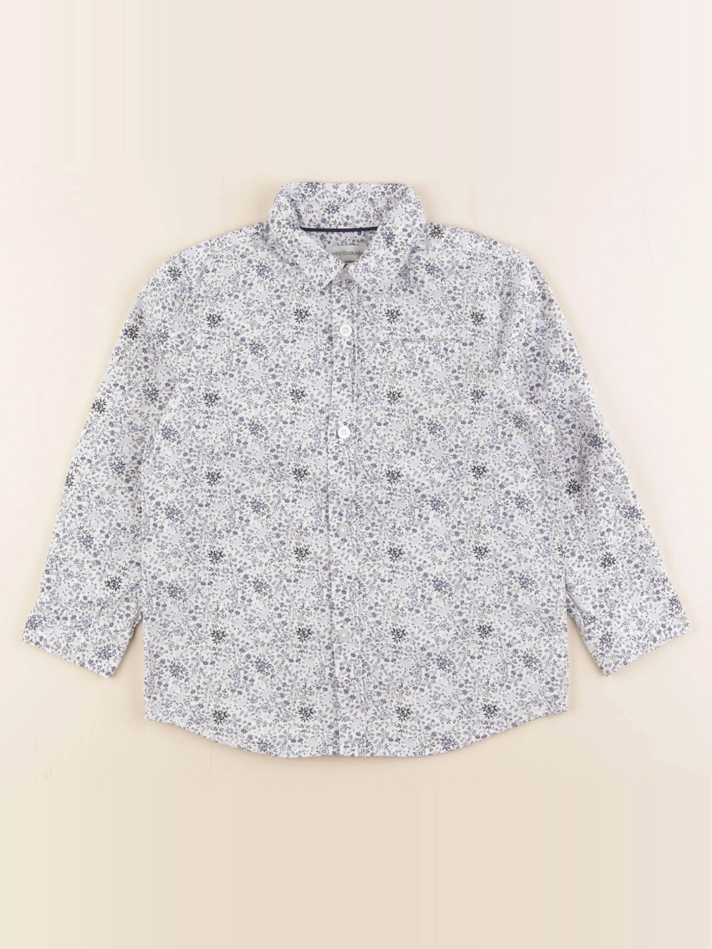 Vertbaudet - chemise blanc, bleu - 4 ans