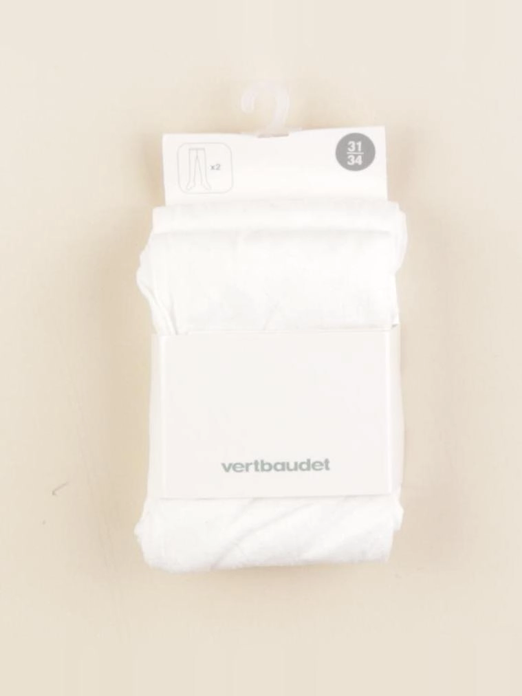 Vertbaudet - lot de 2 collants blanc - 31/34