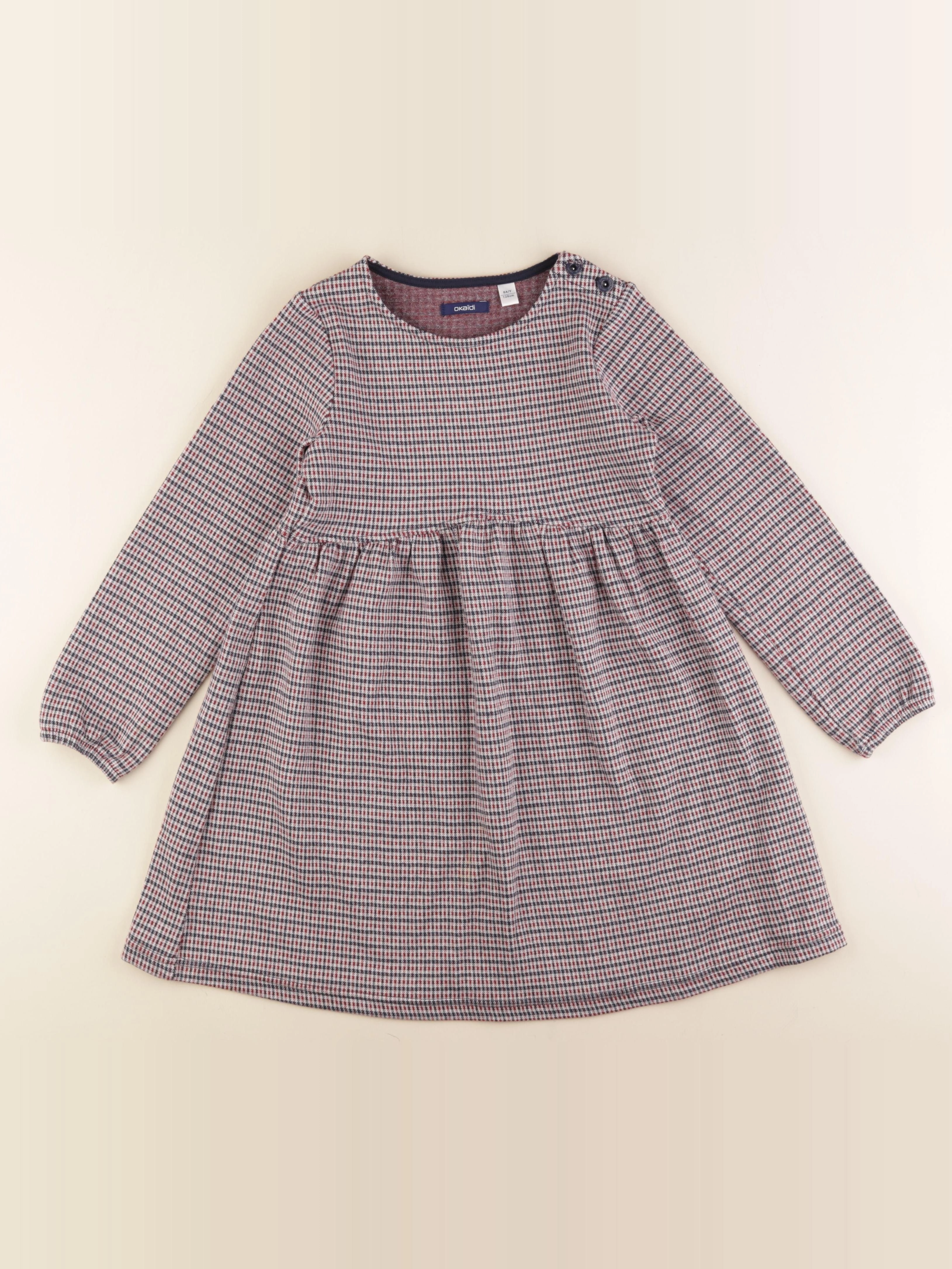 Okaidi - robe bleu, rouge - 8 ans