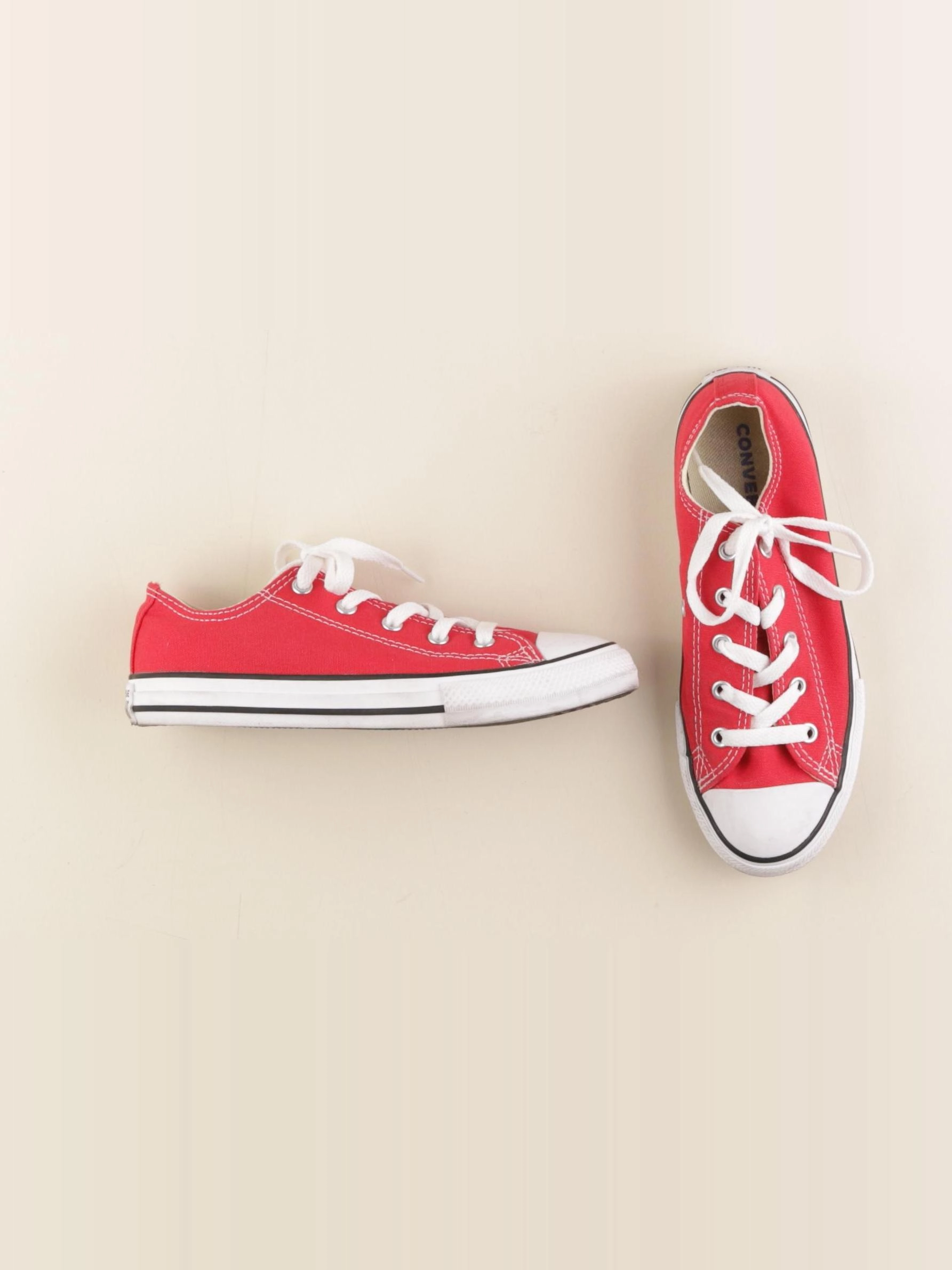 Converse - tennis à scratch/ lacets rouge - pointure 34