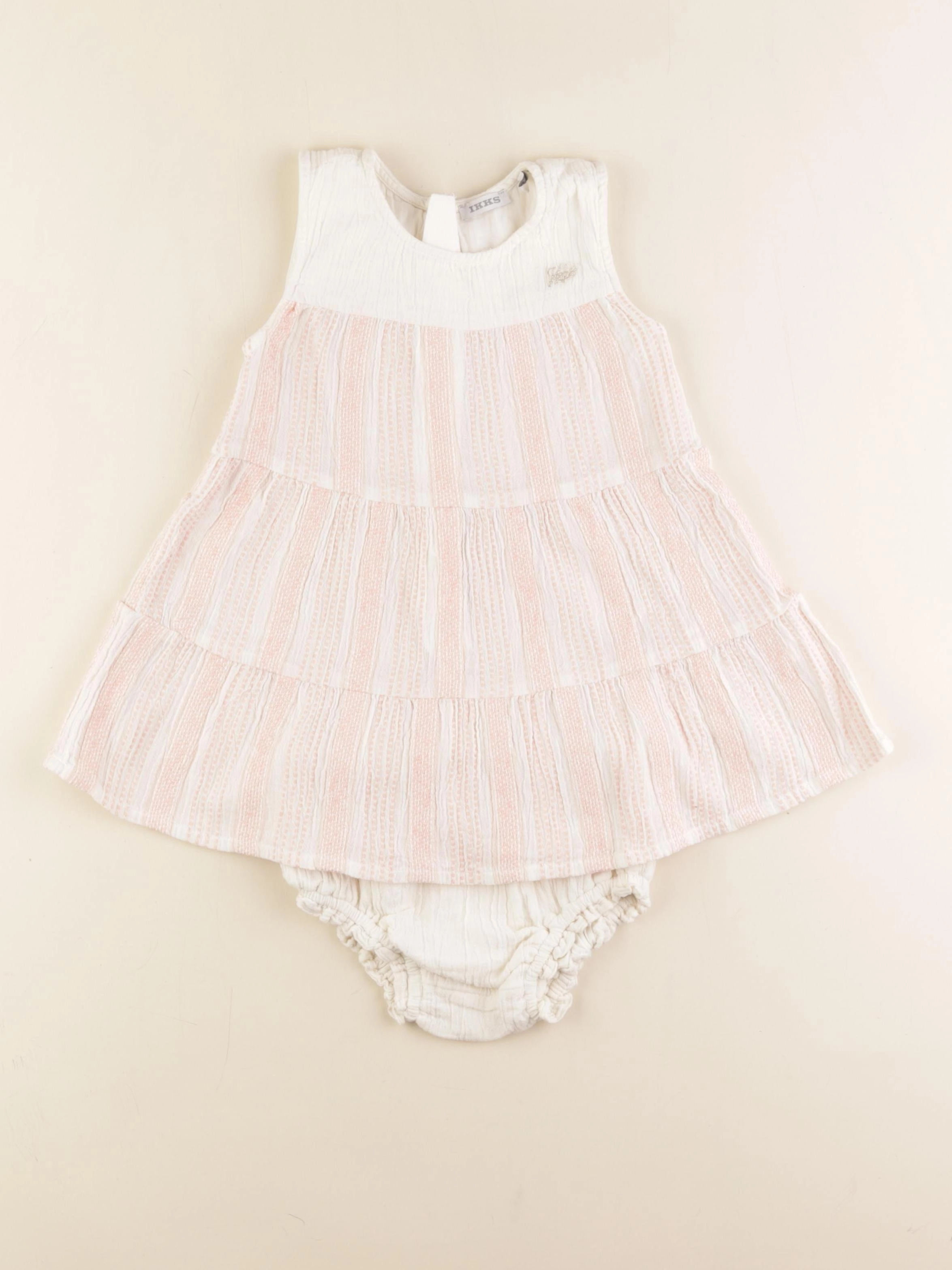IKKS - robe beige, rose - 2 ans
