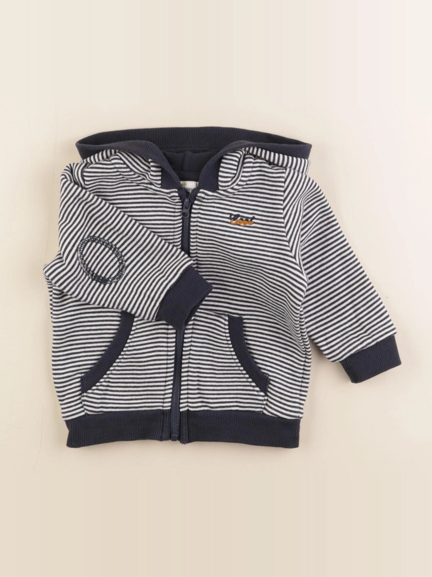 Tape à l'oeil - sweat bleu, blanc - 6 mois