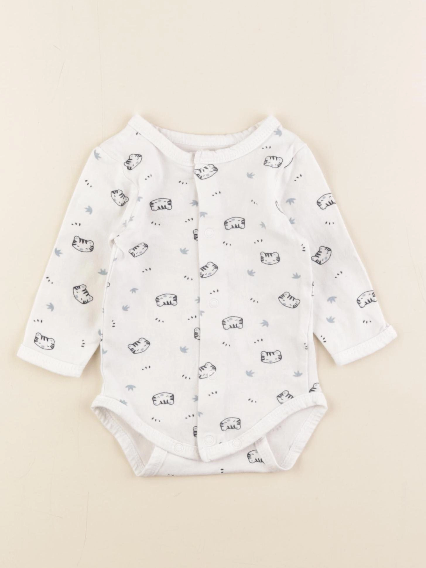 Vertbaudet - body blanc, bleu - 3 mois