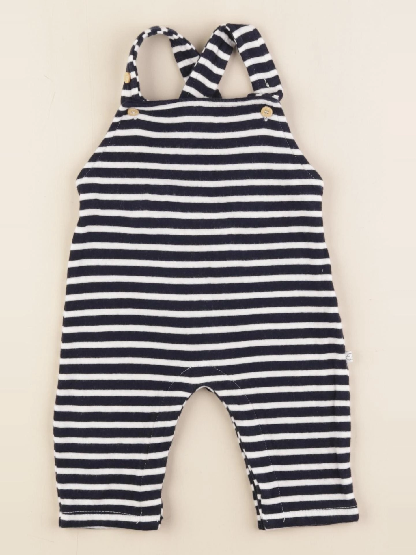 Vertbaudet - combinaison blanc, bleu - 3 mois