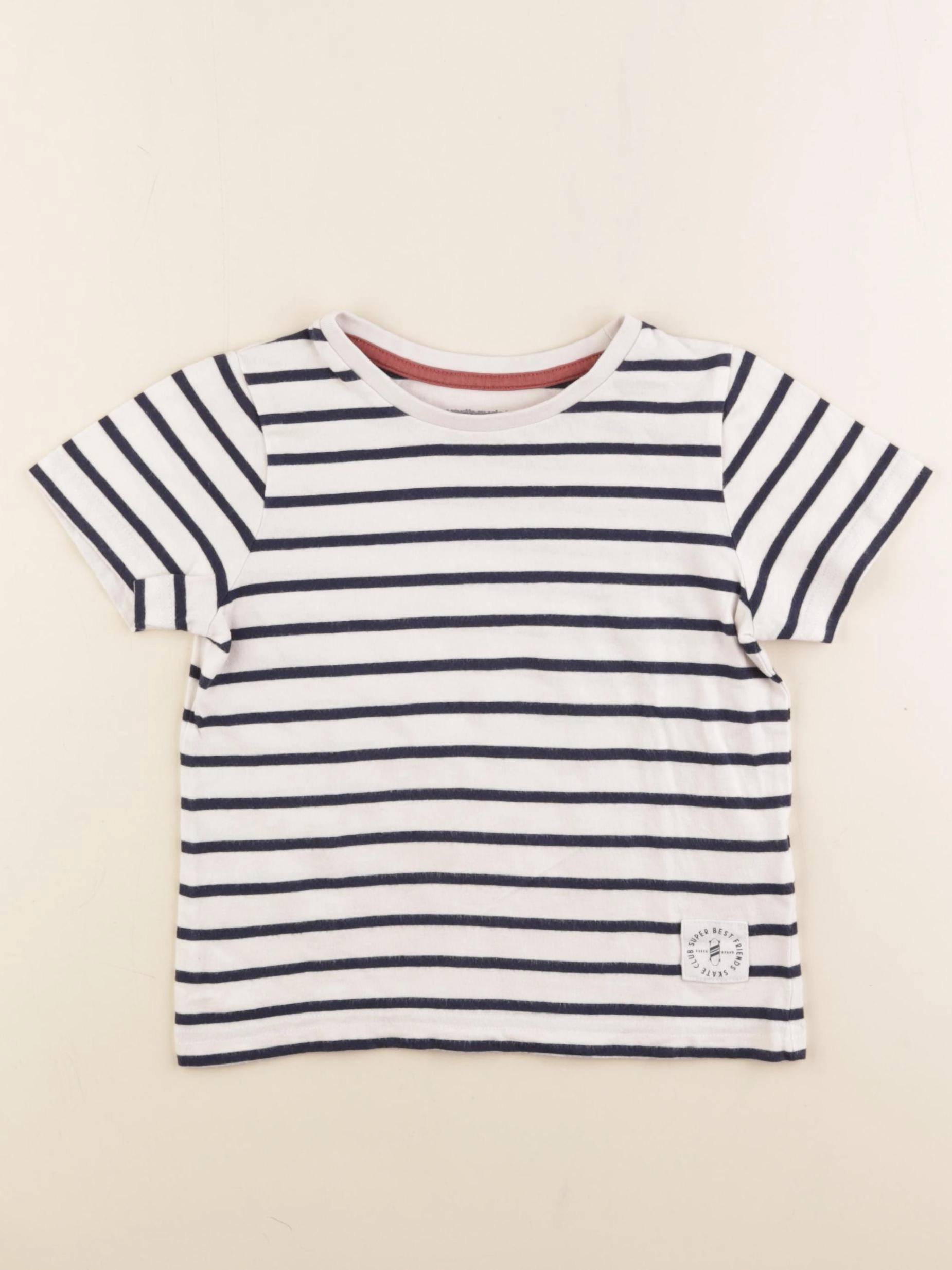 Vertbaudet - tee-shirt bleu, blanc - 4 ans