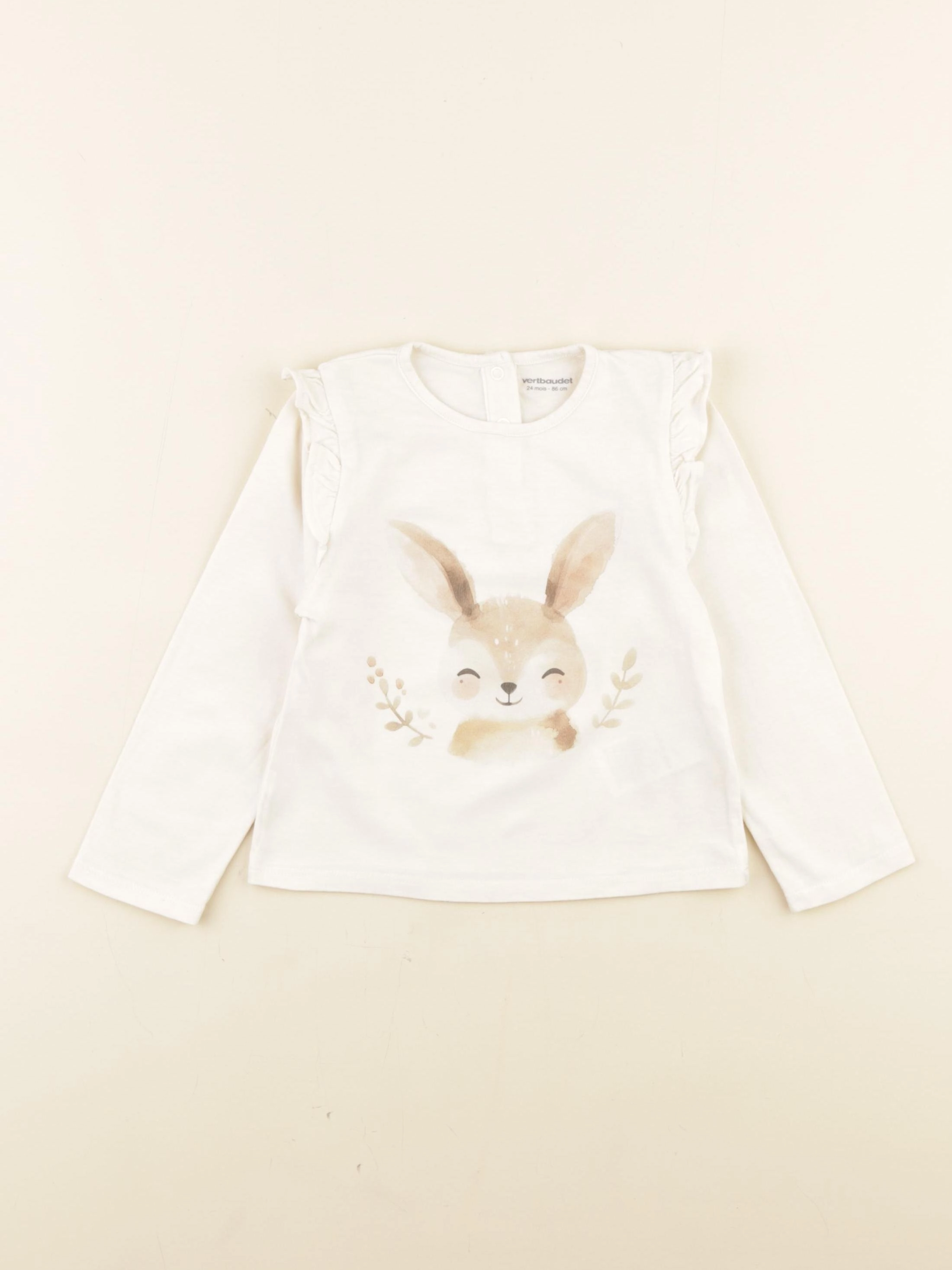 Vertbaudet - tee-shirt beige - 24 mois
