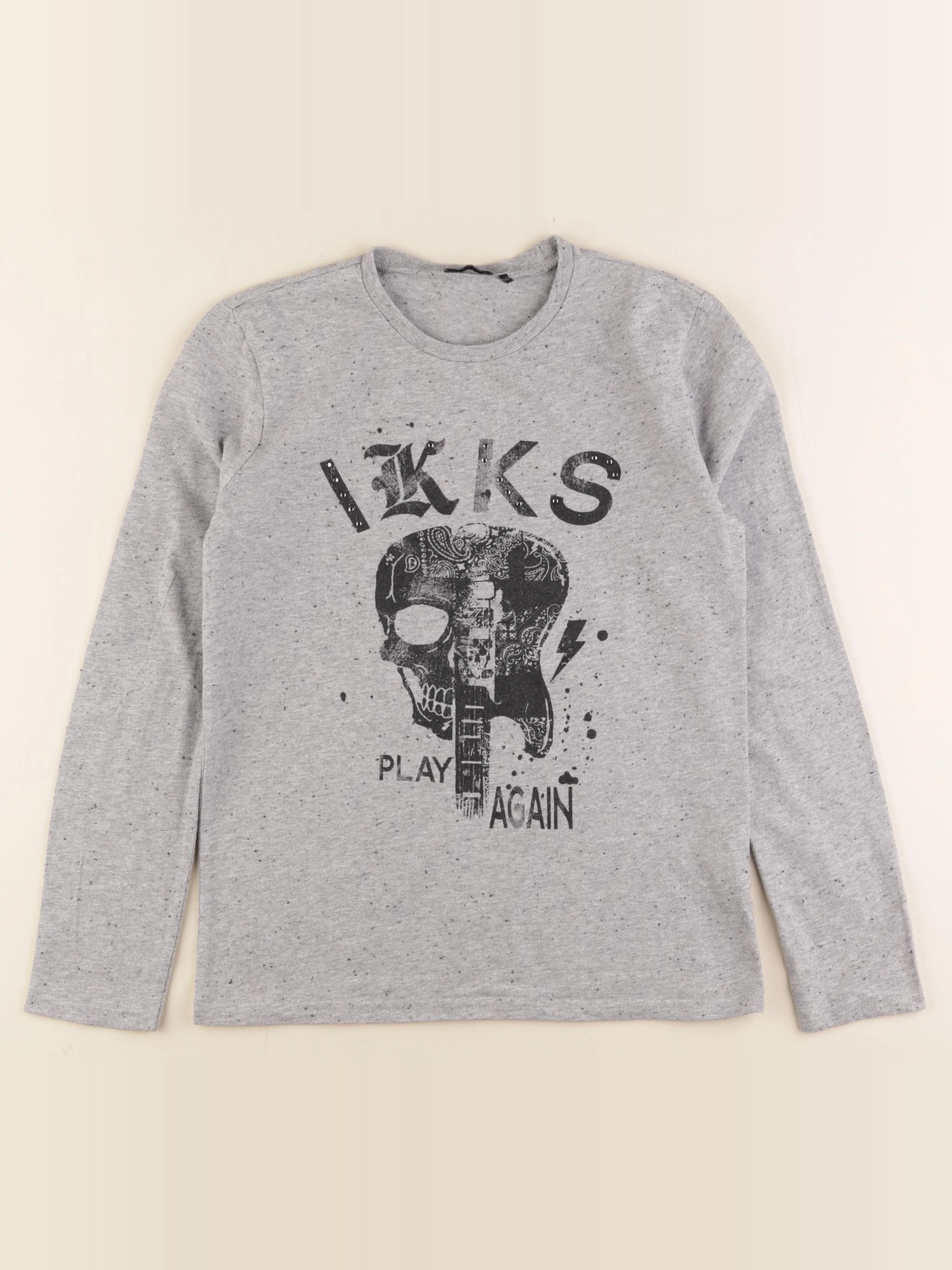 IKKS - tee-shirt gris - 10 ans