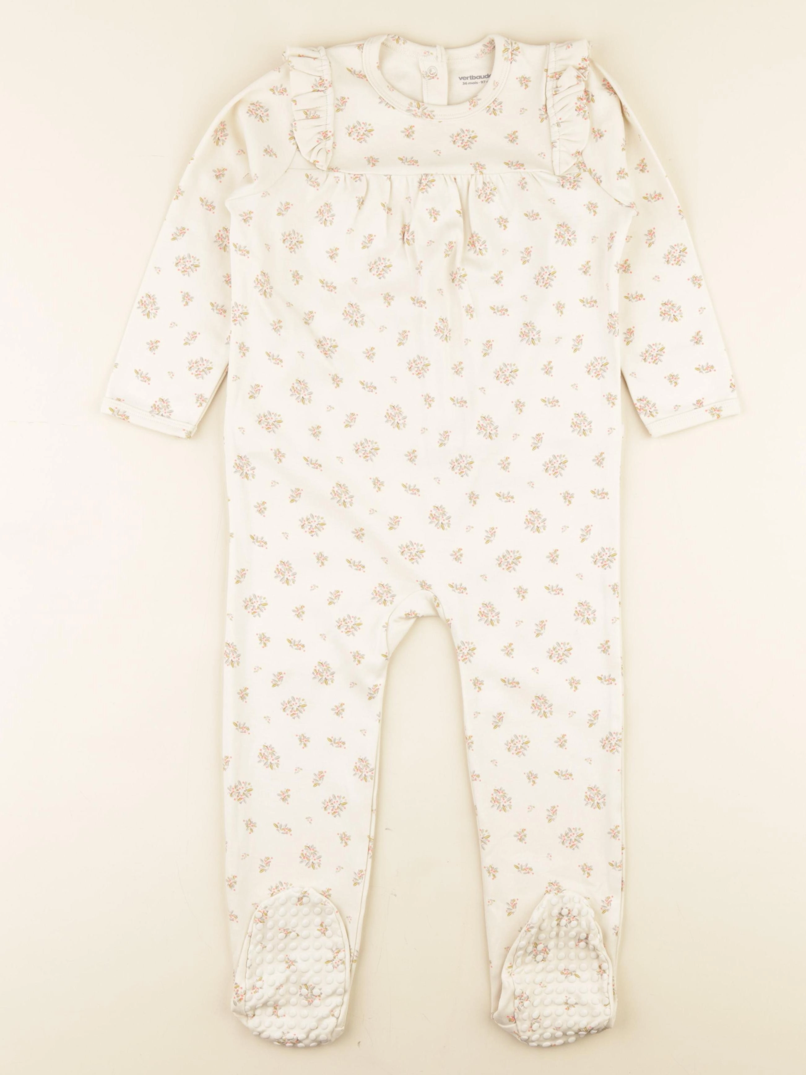 Vertbaudet - pyjama coton beige - 36 mois
