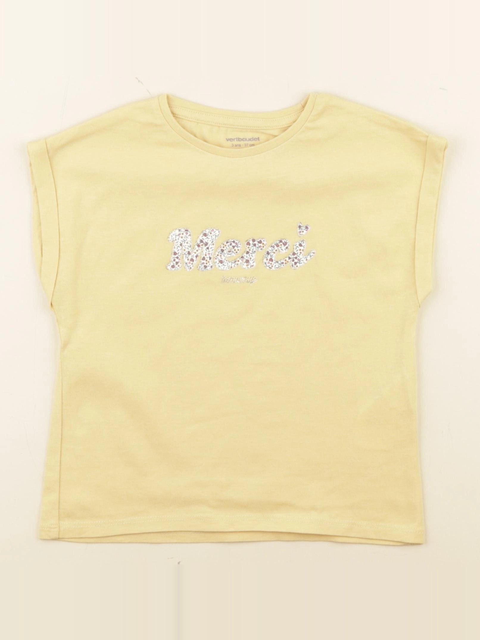 Vertbaudet - tee-shirt jaune - 3 ans