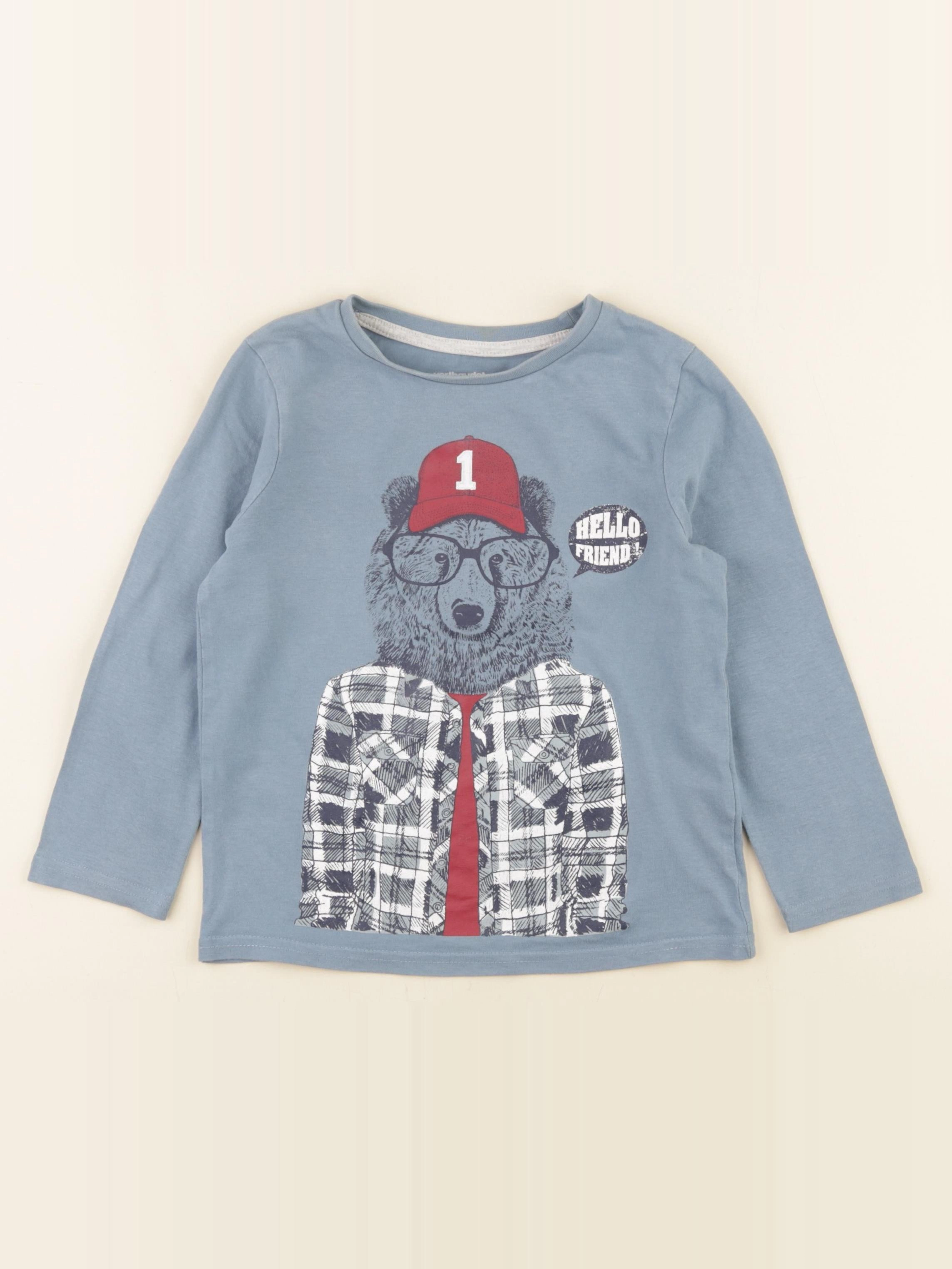 Vertbaudet - tee-shirt bleu - 5 ans