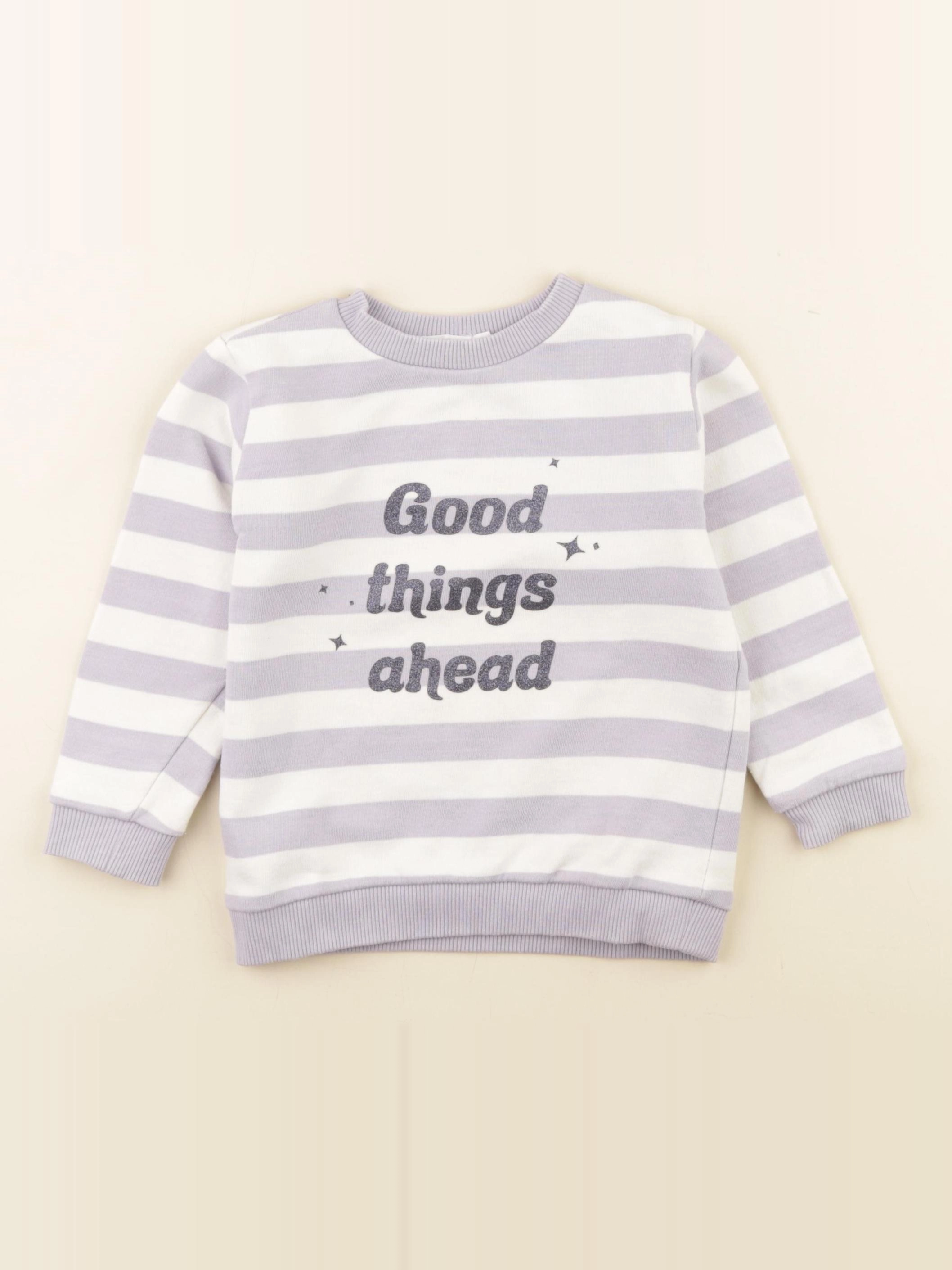 Storytelling - sweat blanc, violet - 2 ans