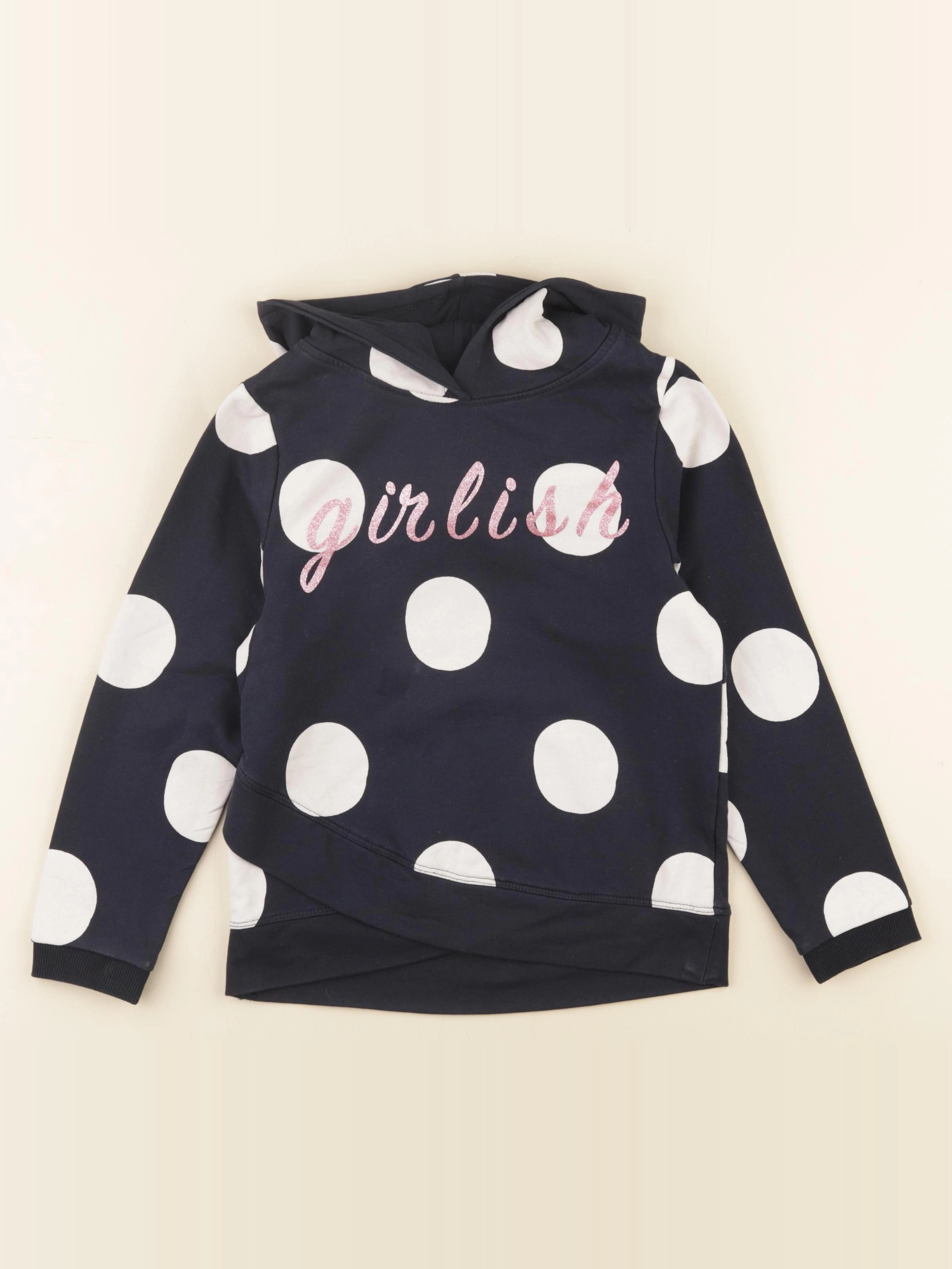 Name it - sweat blanc, bleu - 7/8 ans