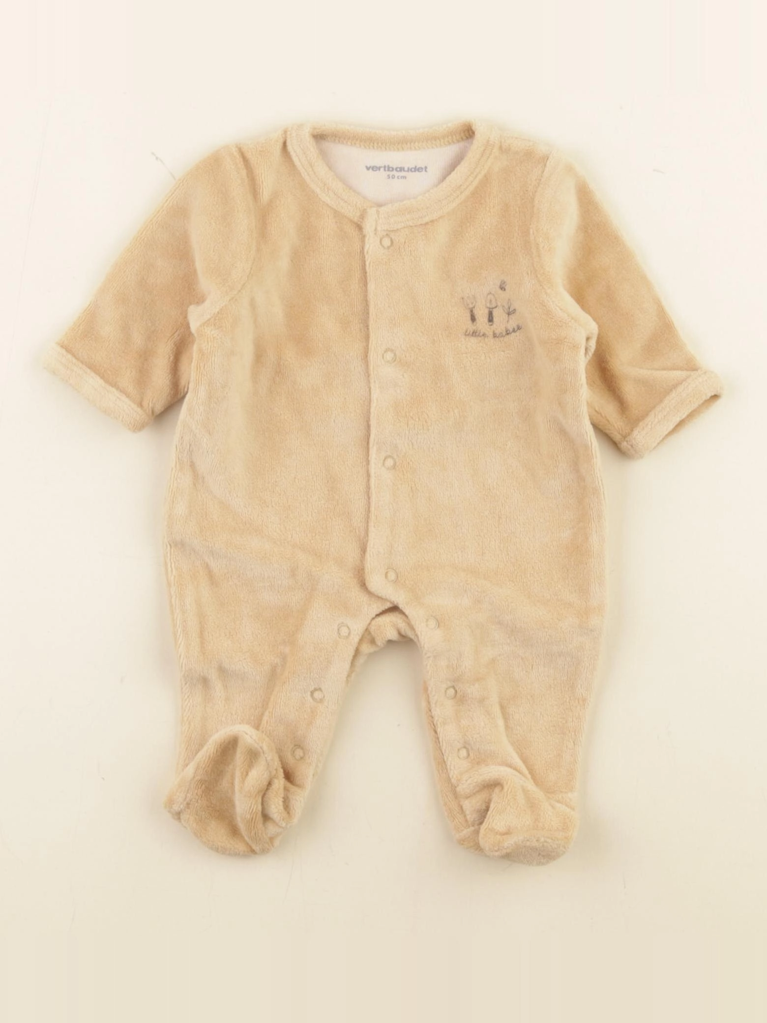 Vertbaudet - pyjama velours jaune - 0 mois