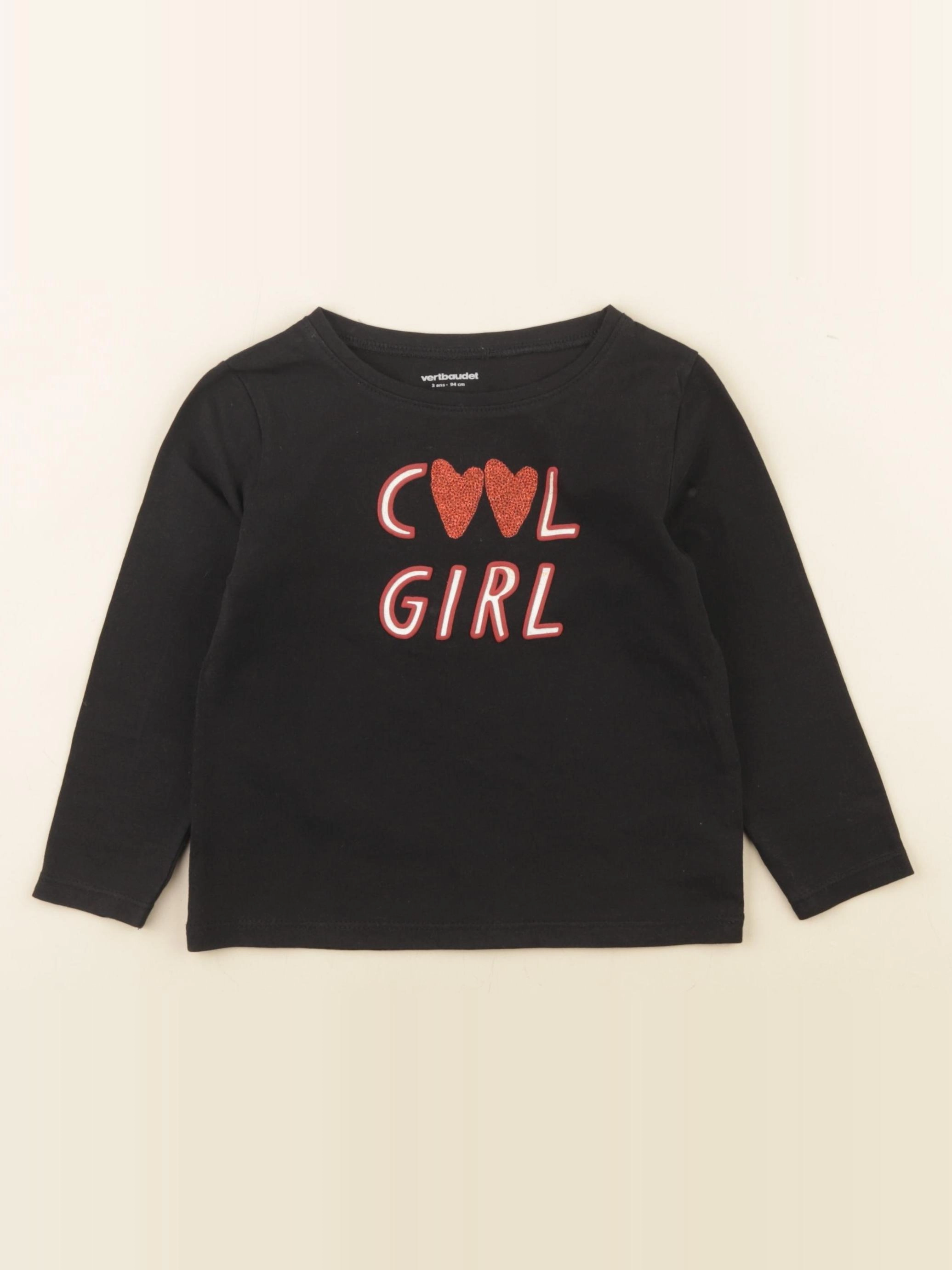 Vertbaudet - tee-shirt noir - 3 ans