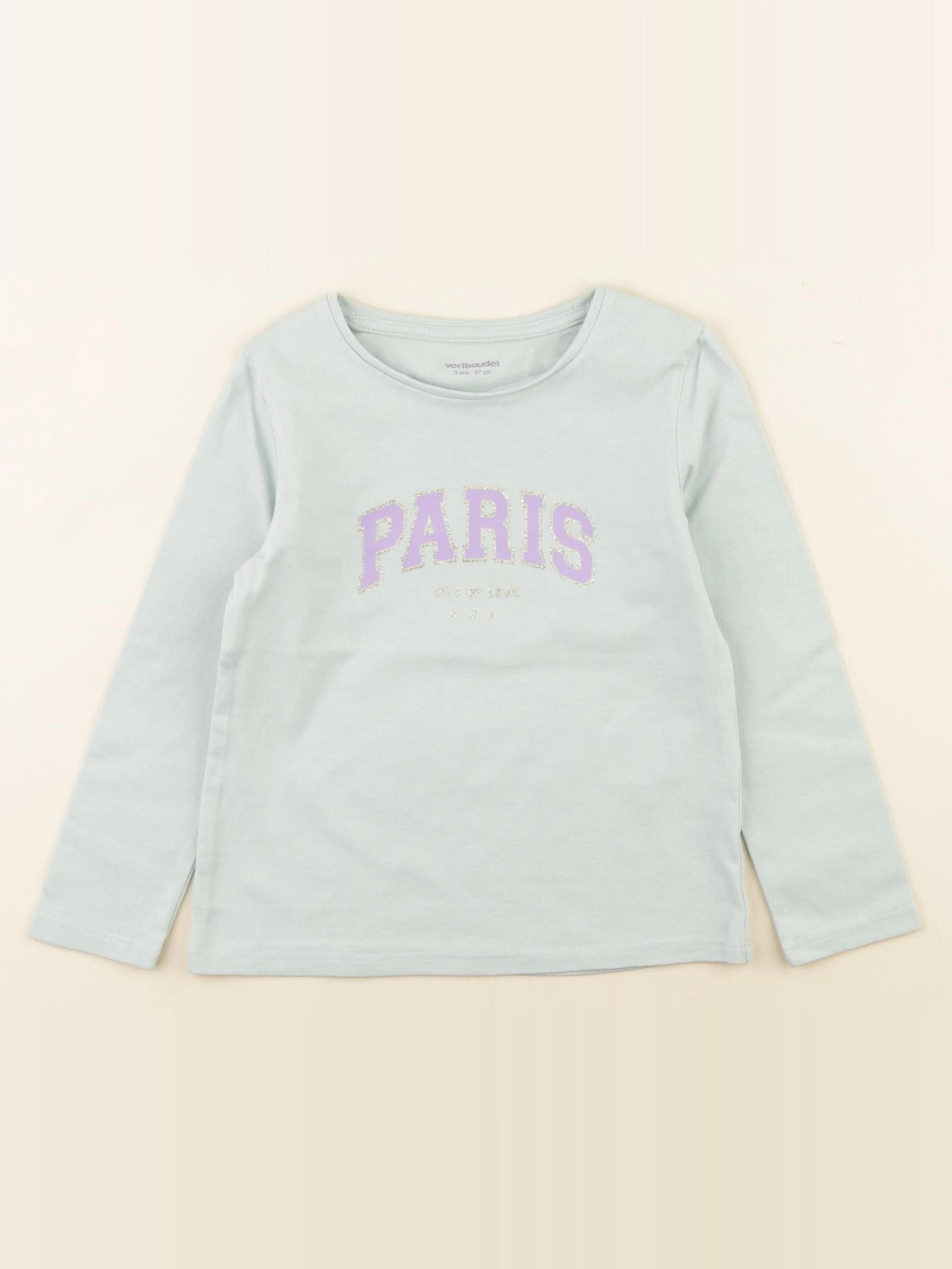 Vertbaudet - tee-shirt bleu, or - 3 ans