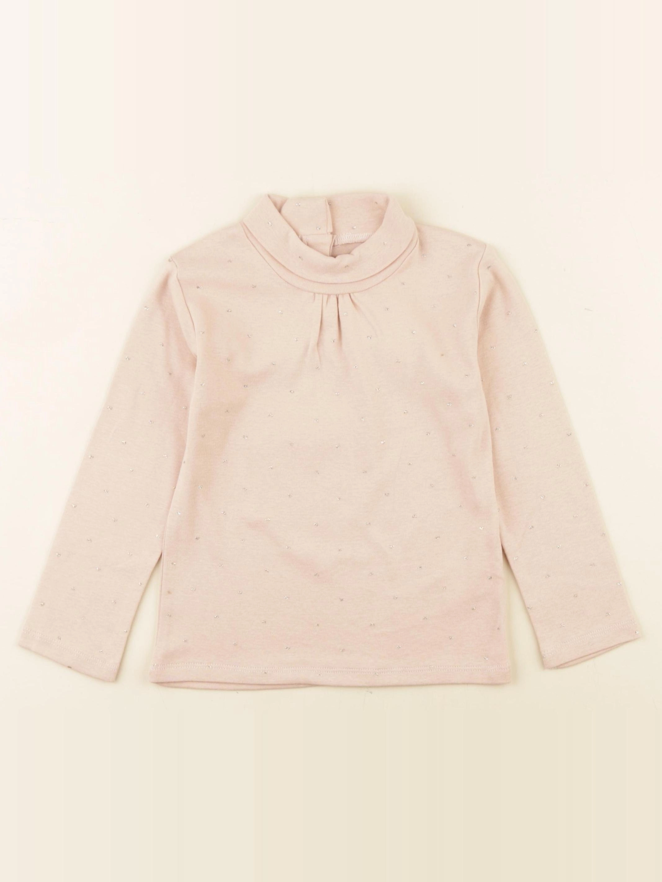 Vertbaudet - sous-pull rose, or - 3 ans