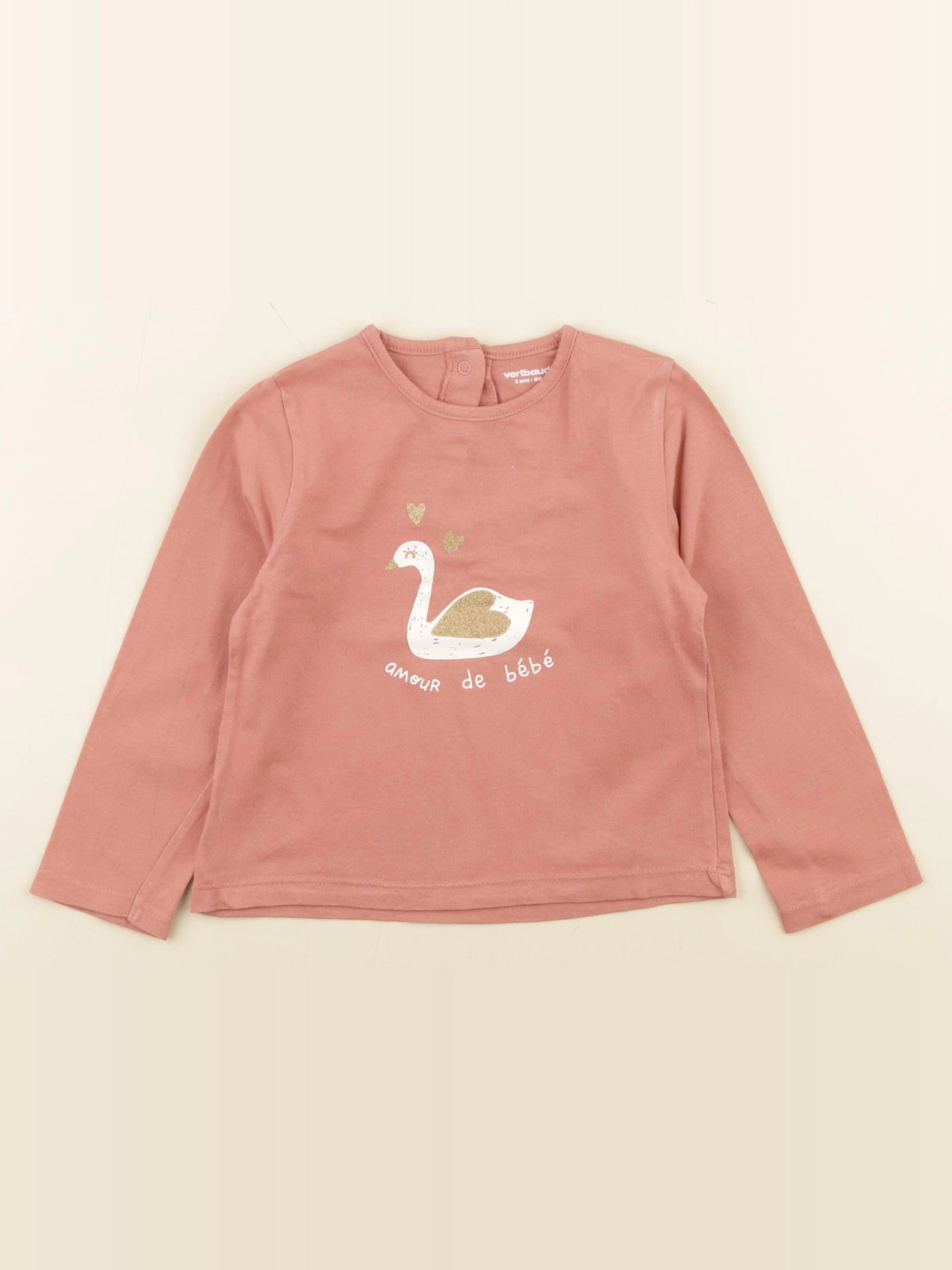 Vertbaudet - tee-shirt rose - 2 ans