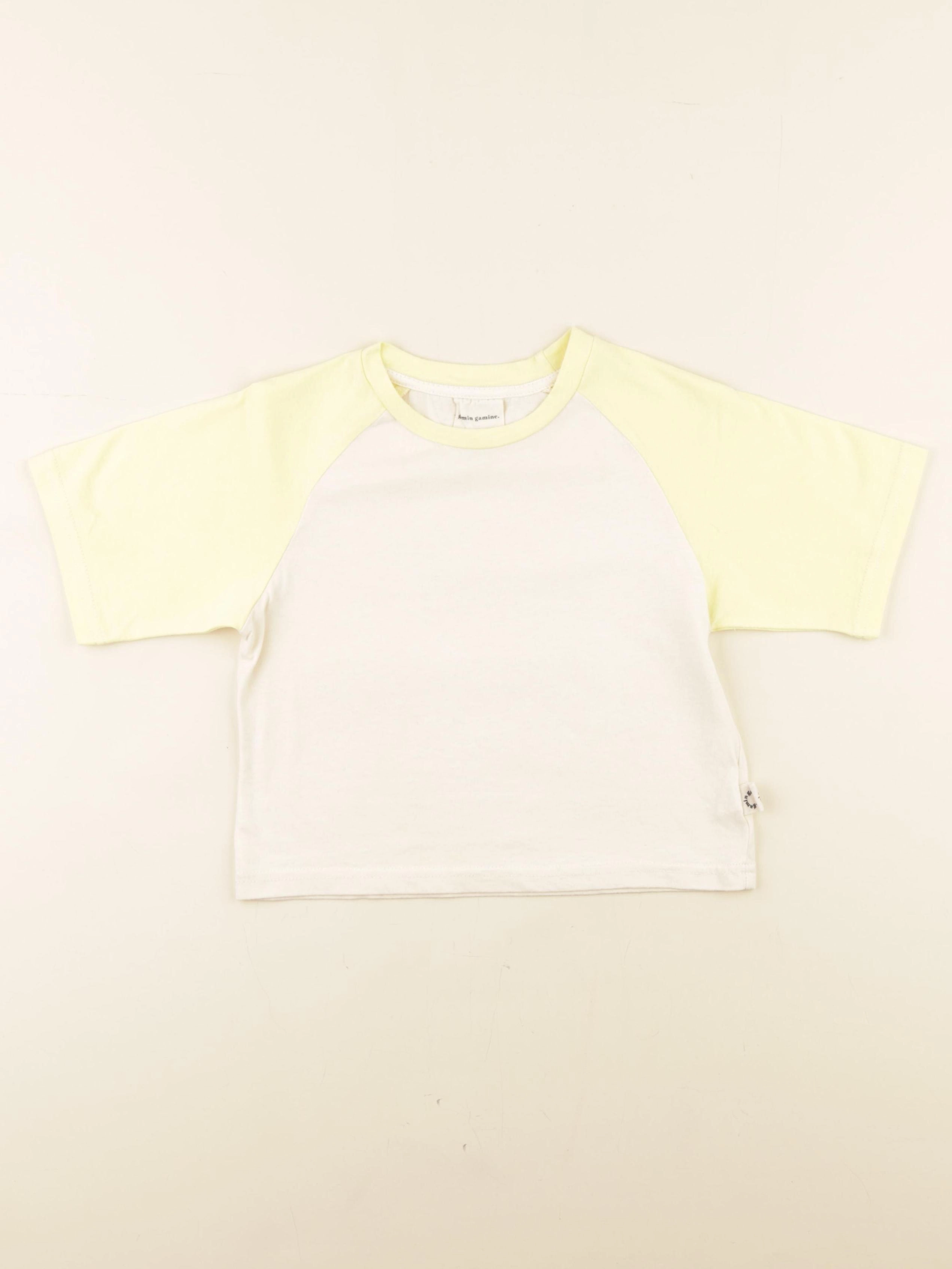Gamin gamine - tee-shirt blanc, jaune - 12/18 mois
