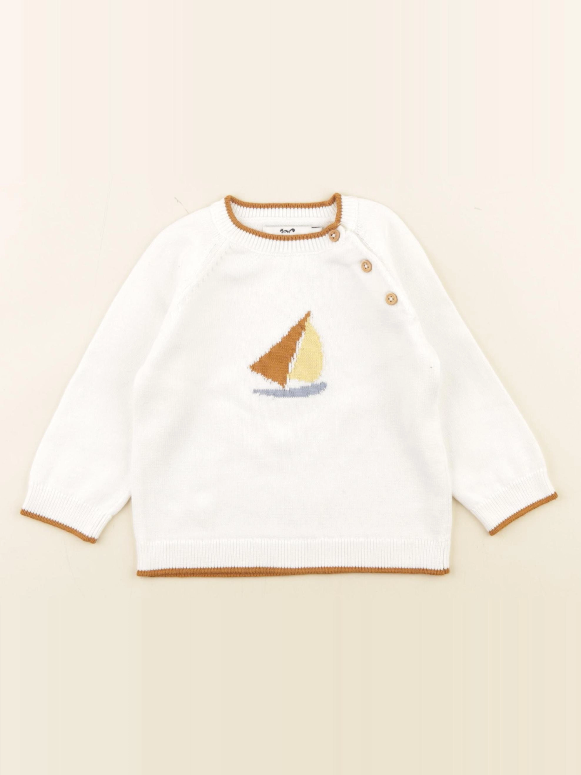 Cyrillus - pull blanc - 12 mois