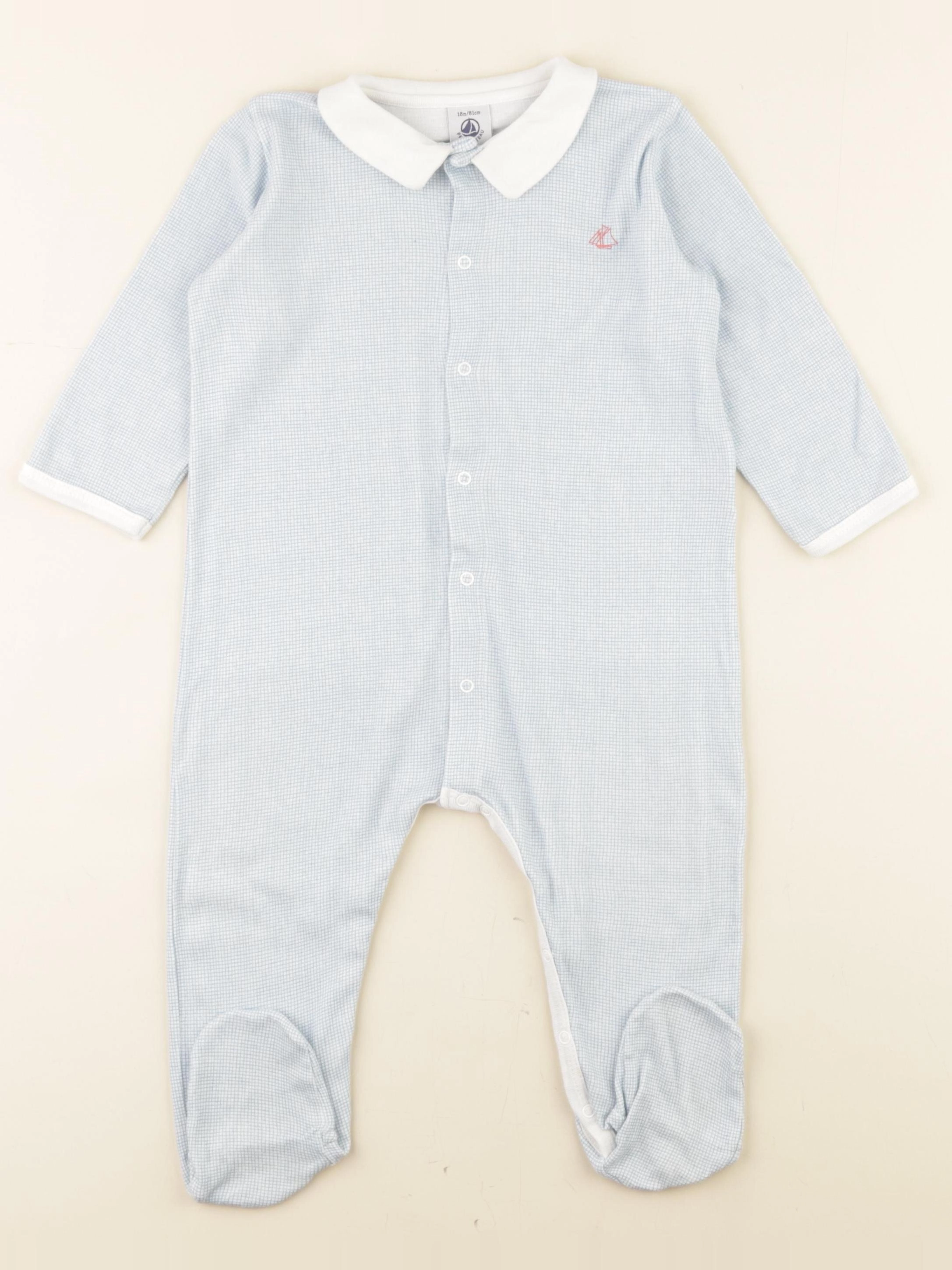 Petit Bateau - pyjama coton bleu - 18 mois