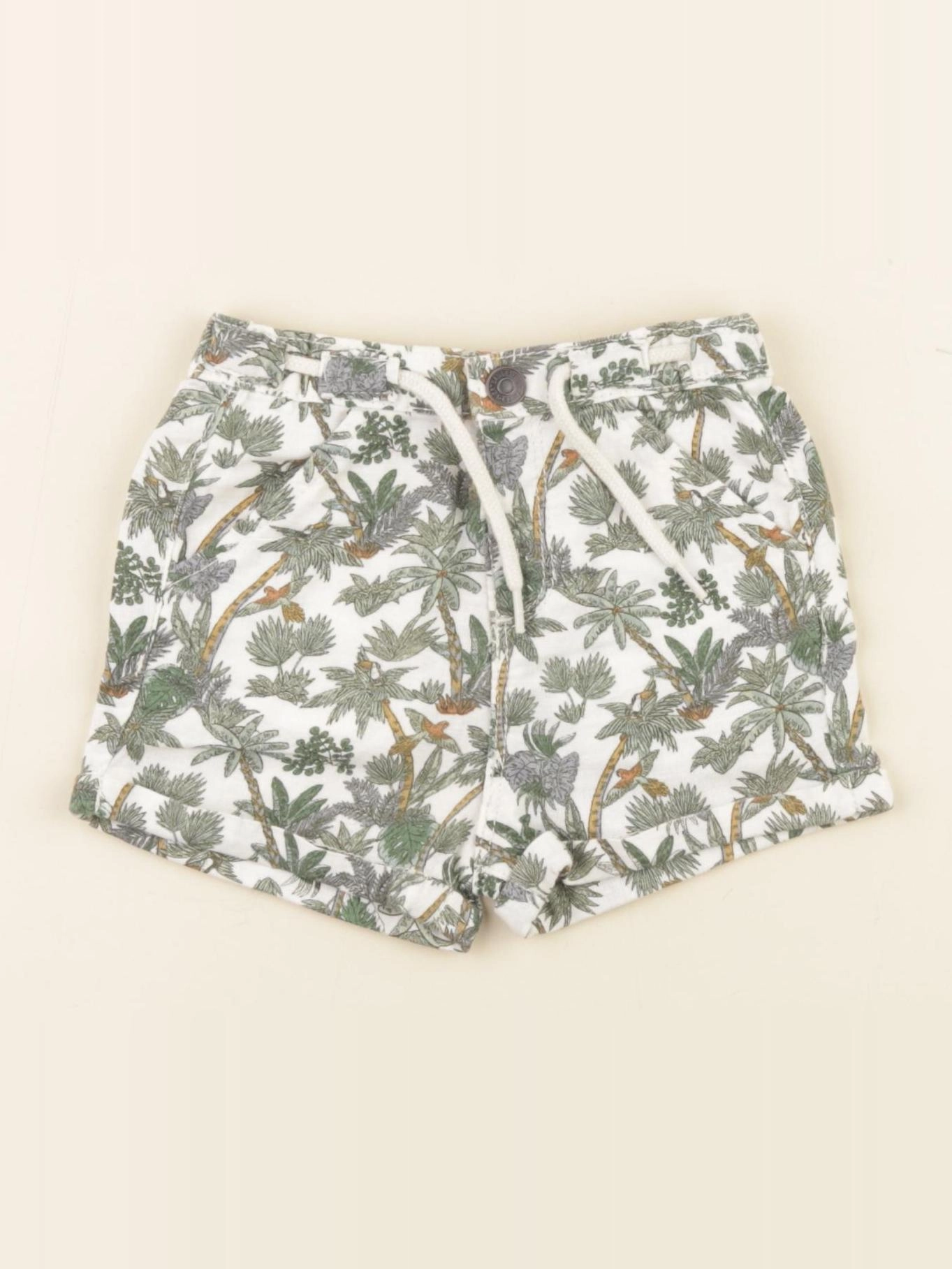 Vertbaudet - short beige, vert - 6 mois