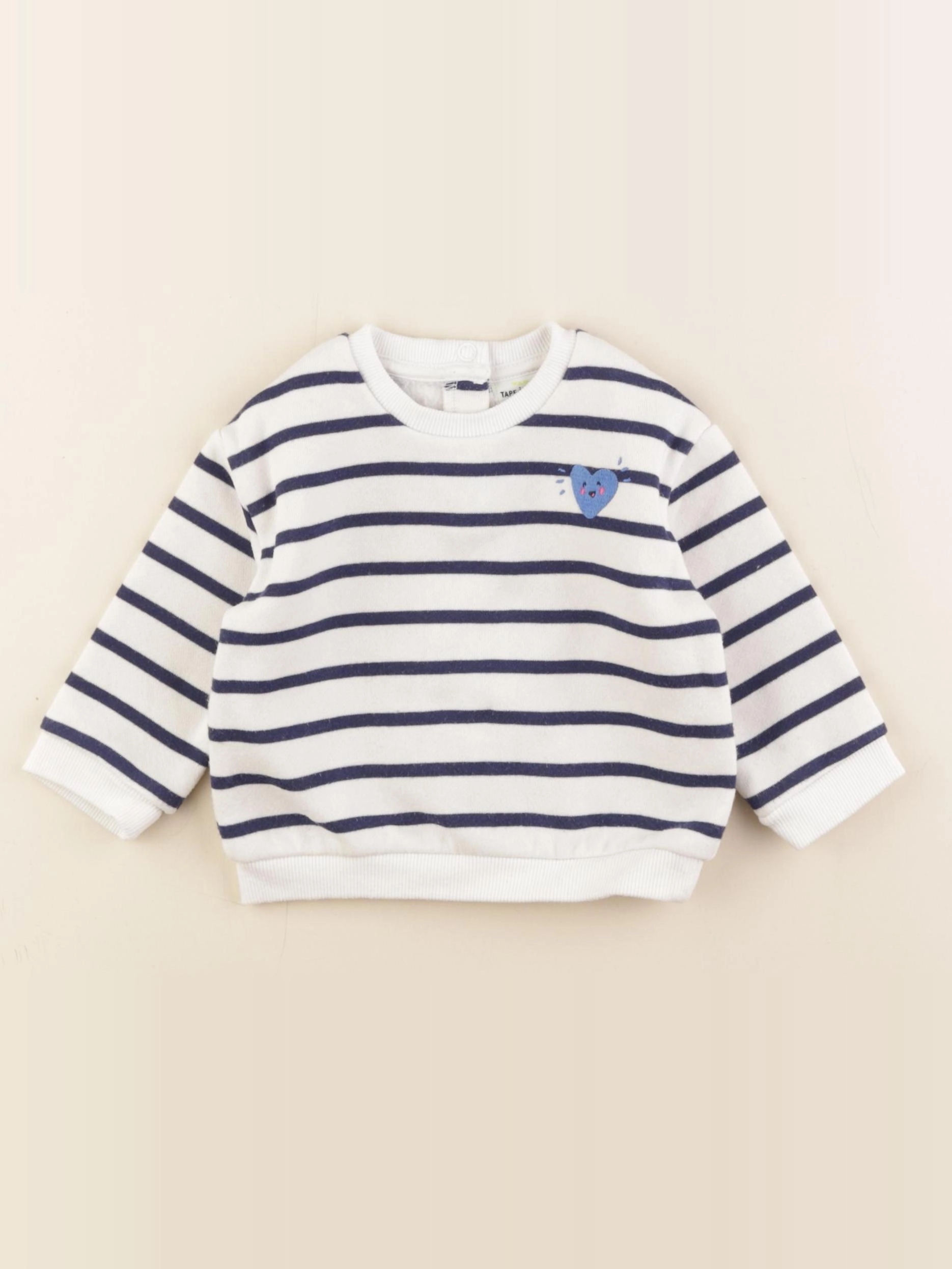 Tape à l'oeil - sweat bleu, blanc - 9 mois